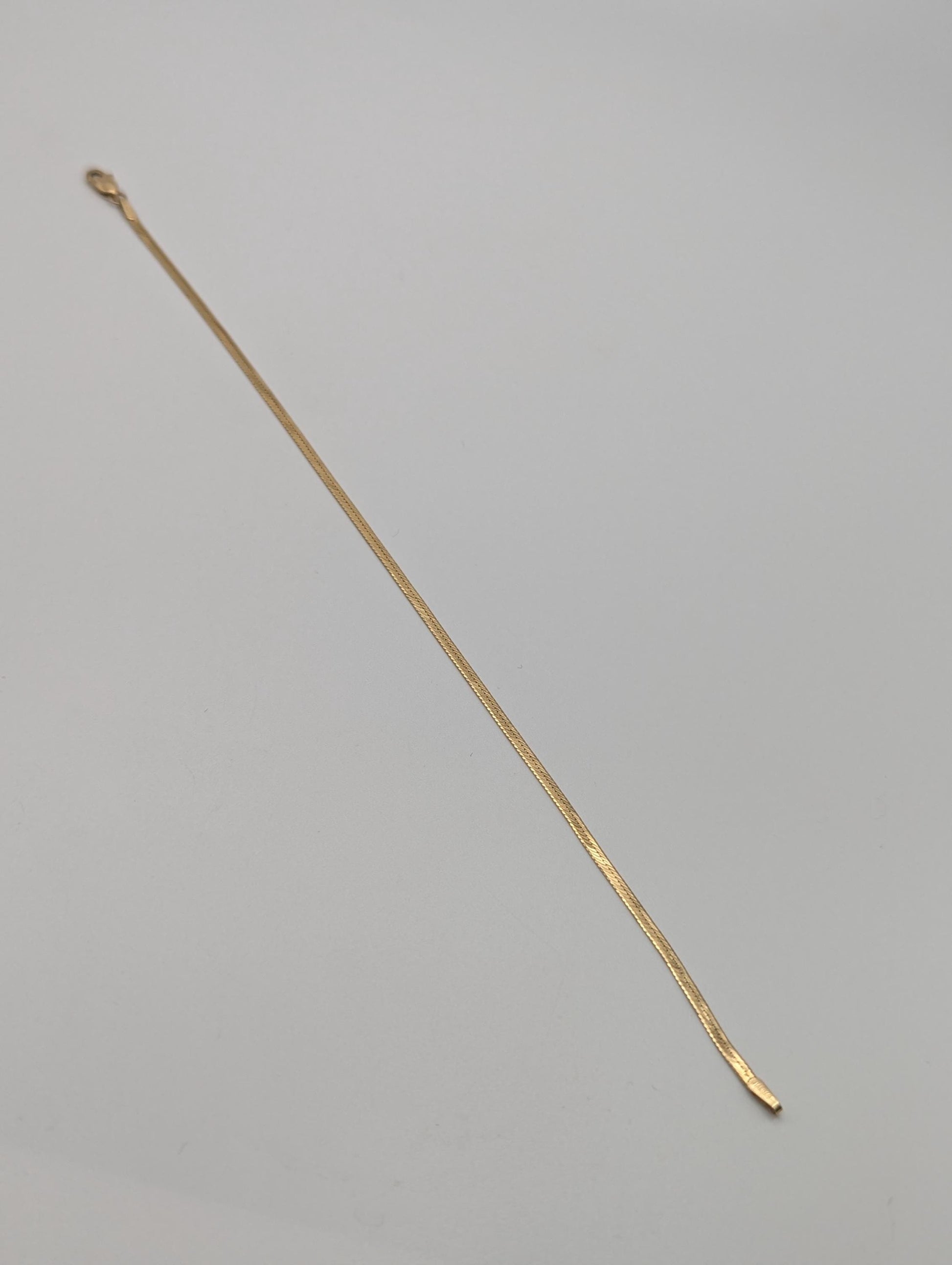 14k Yellow Gold Herringbone Bracelet. Solid Gold Bracelet chain 7.5"