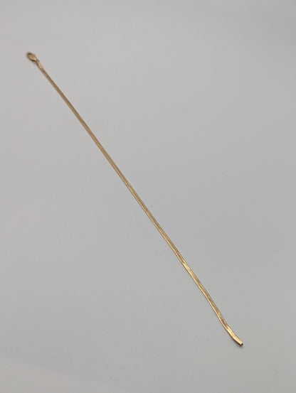 14k Yellow Gold Herringbone Bracelet. Solid Gold Bracelet chain 7.5"