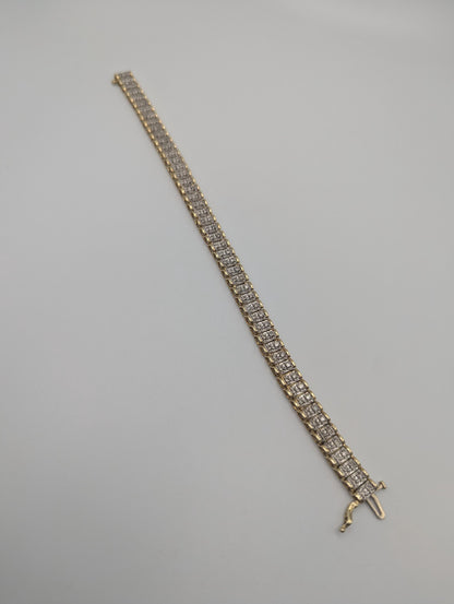 10k Yellow Gold 1.7ctw Diamonds HEAVY 10 grams Bracelets Women Tennis Bracelet 7"