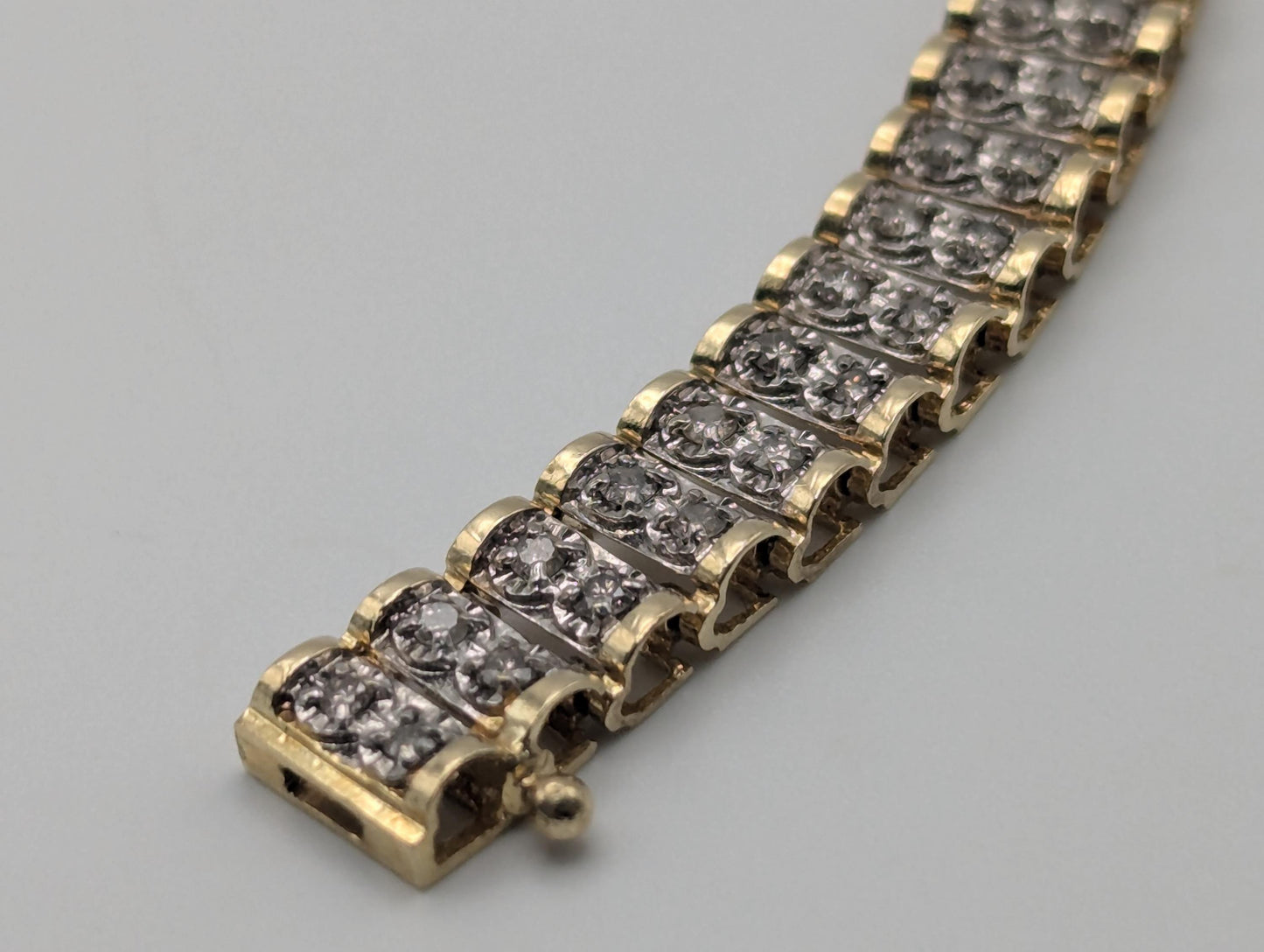 10k Yellow Gold 1.7ctw Diamonds HEAVY 10 grams Bracelets Women Tennis Bracelet 7"