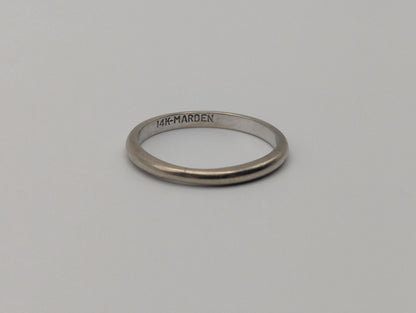 14k White Gold Wedding Band 14k White Gold Anniversary Ring.