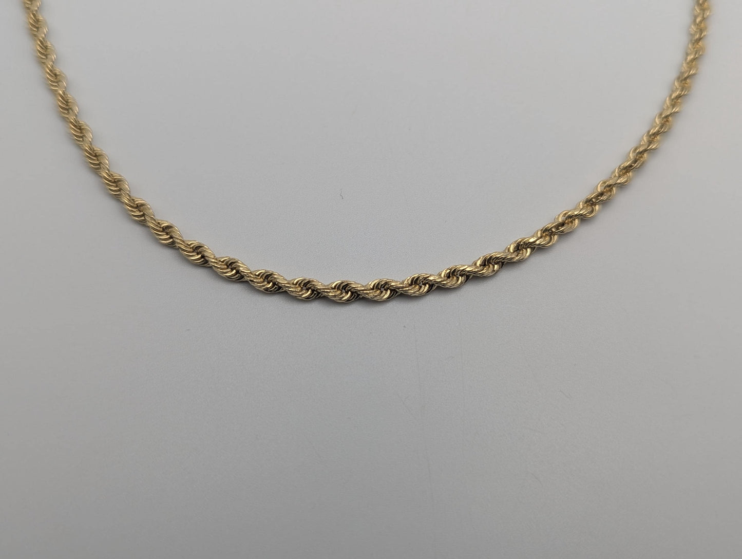 14k Yellow Gold Twisted Rope Chain 20" Classic Rope Chain Necklace