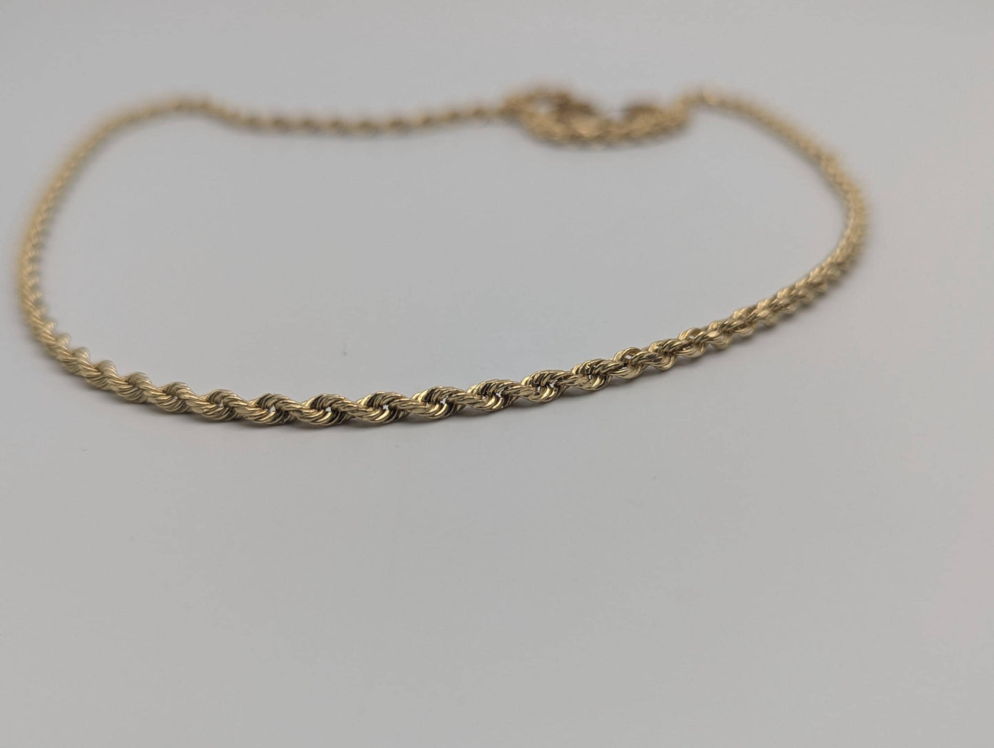 14k Yellow Gold Twisted Rope Chain 20" Classic Rope Chain Necklace