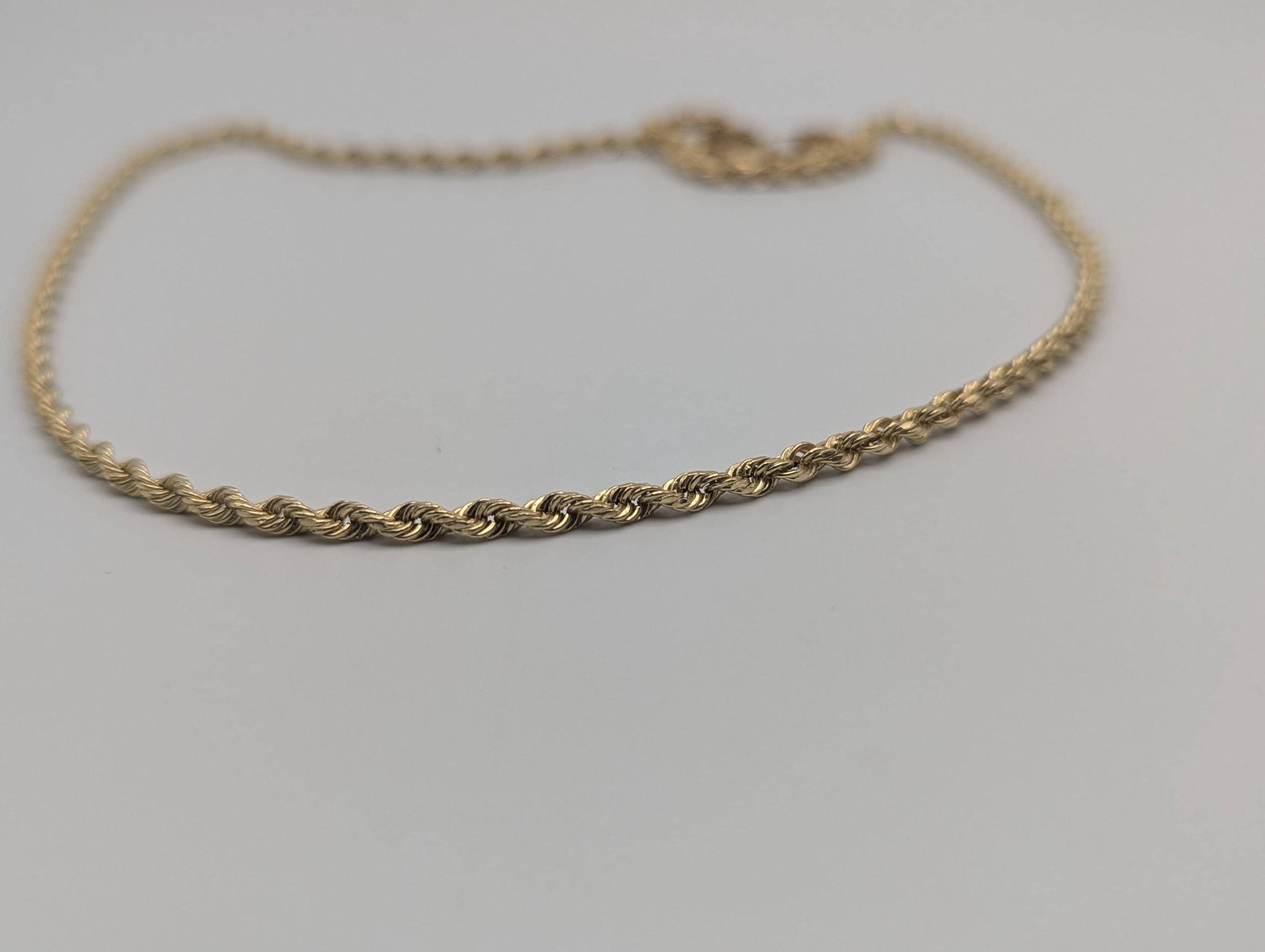 14k Yellow Gold Twisted Rope Chain 20" Classic Rope Chain Necklace