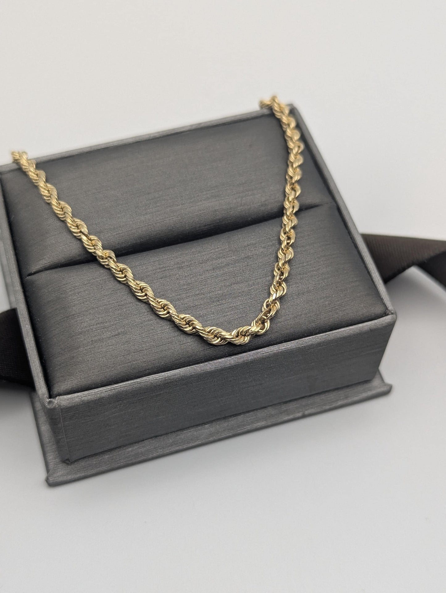 14k Yellow Gold Twisted Rope Chain 20" Classic Rope Chain Necklace