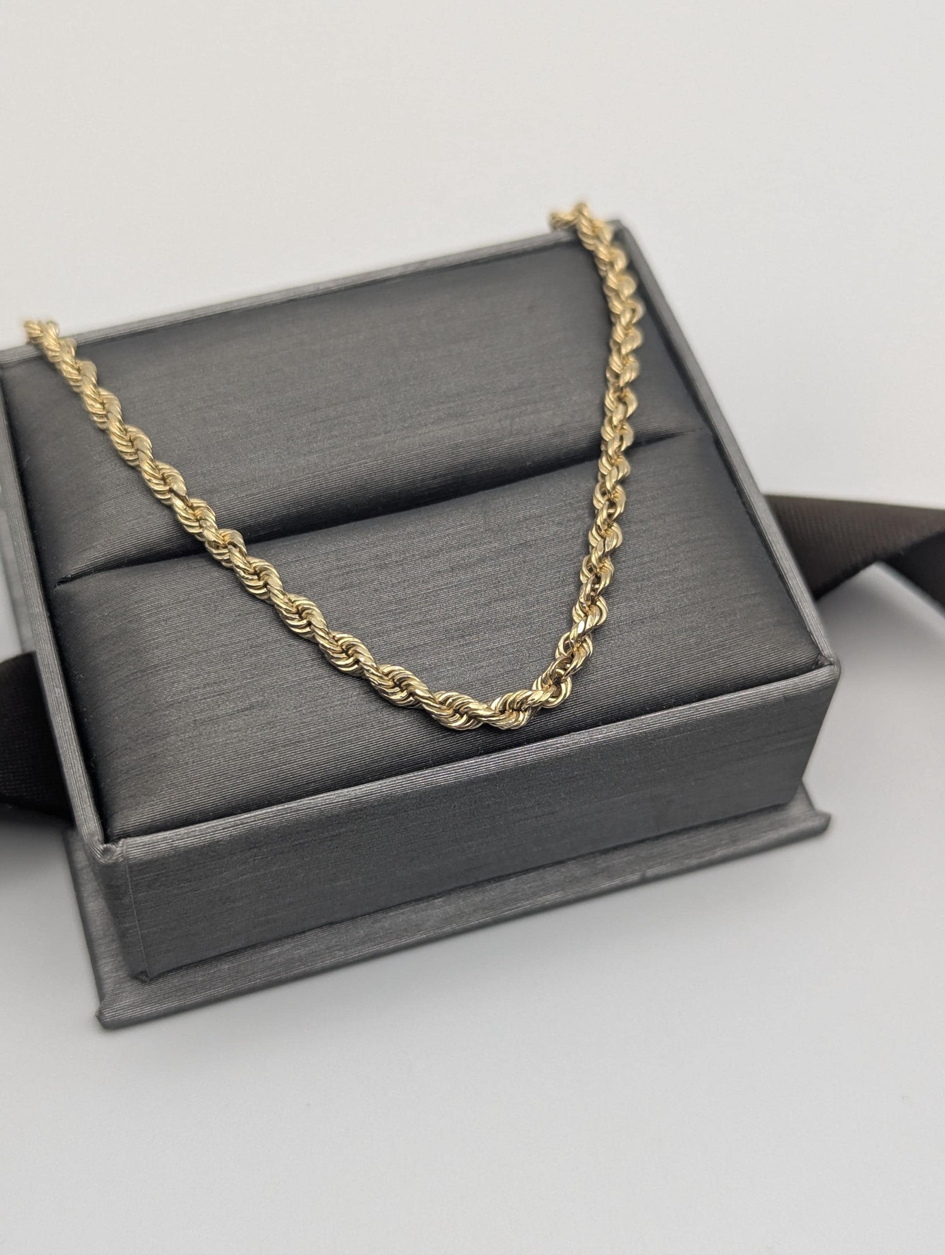 14k Yellow Gold Twisted Rope Chain 20" Classic Rope Chain Necklace