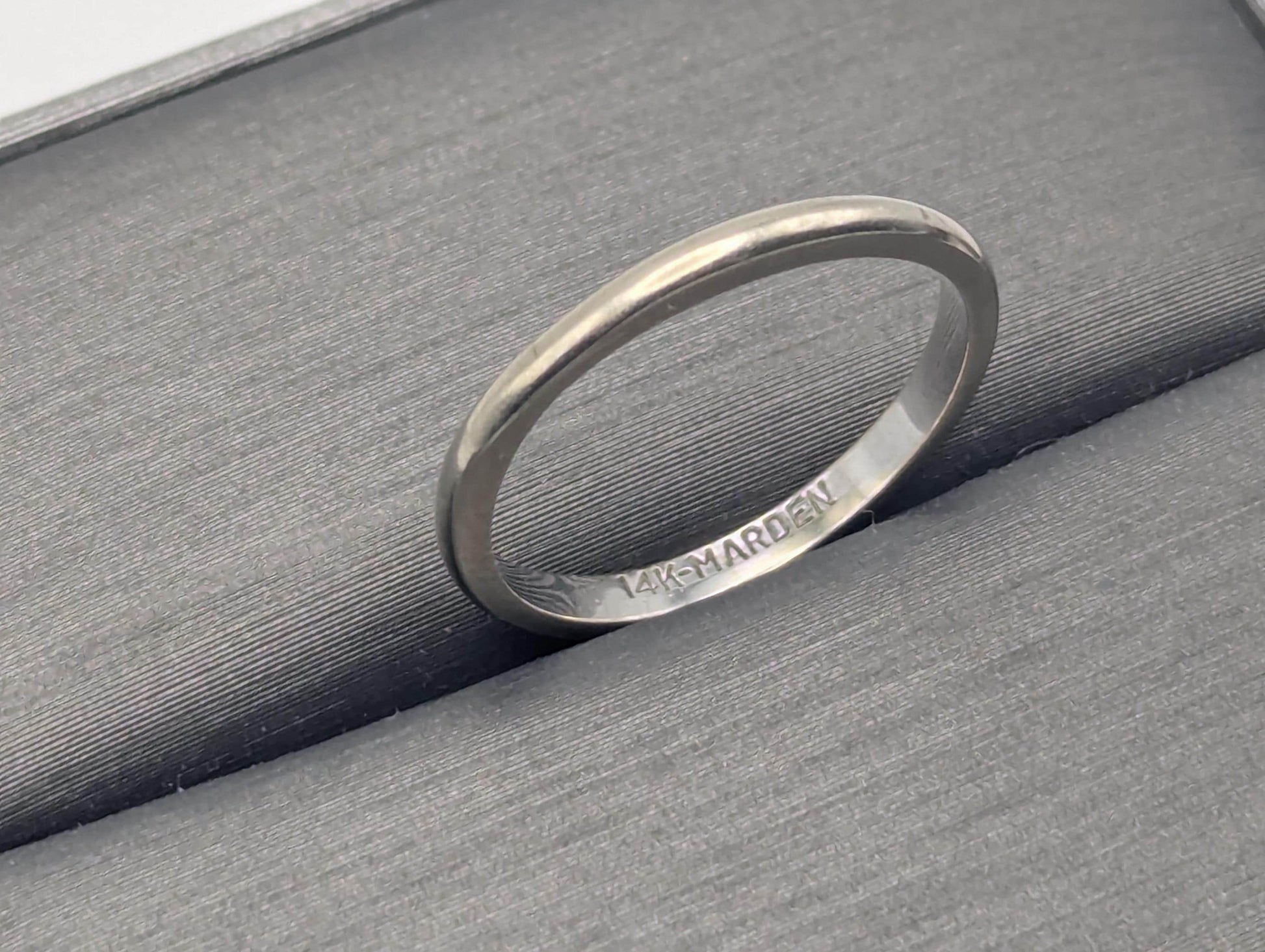 14k White Gold Wedding Band 14k White Gold Anniversary Ring.