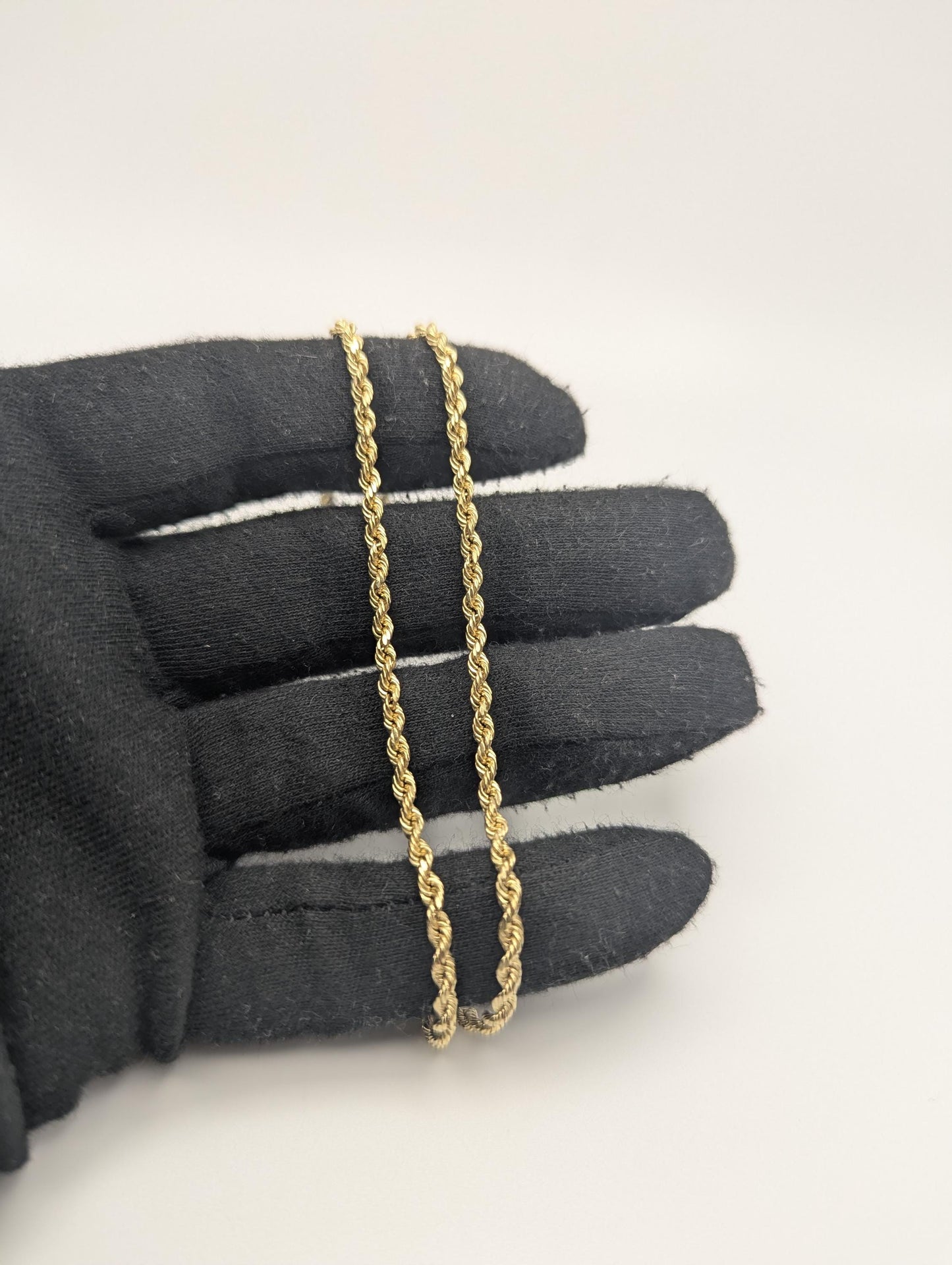 14k Yellow Gold Twisted Rope Chain 20" Classic Rope Chain Necklace