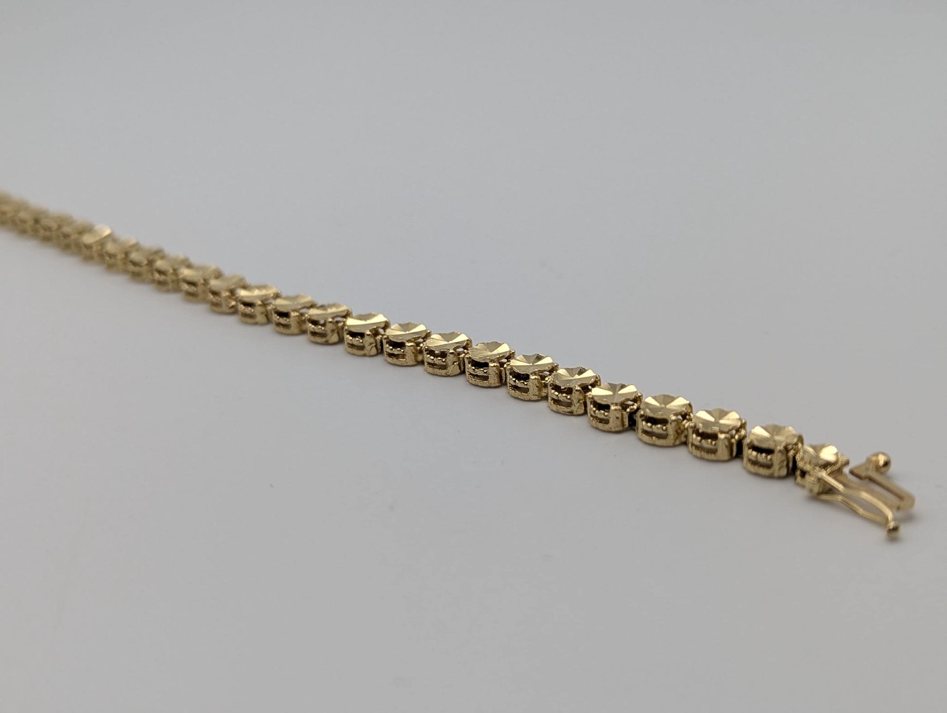 14k Yellow Gold HEAVY 10gr Link 8" Circular Link Bracelet Speciality Chain Link Bracelet