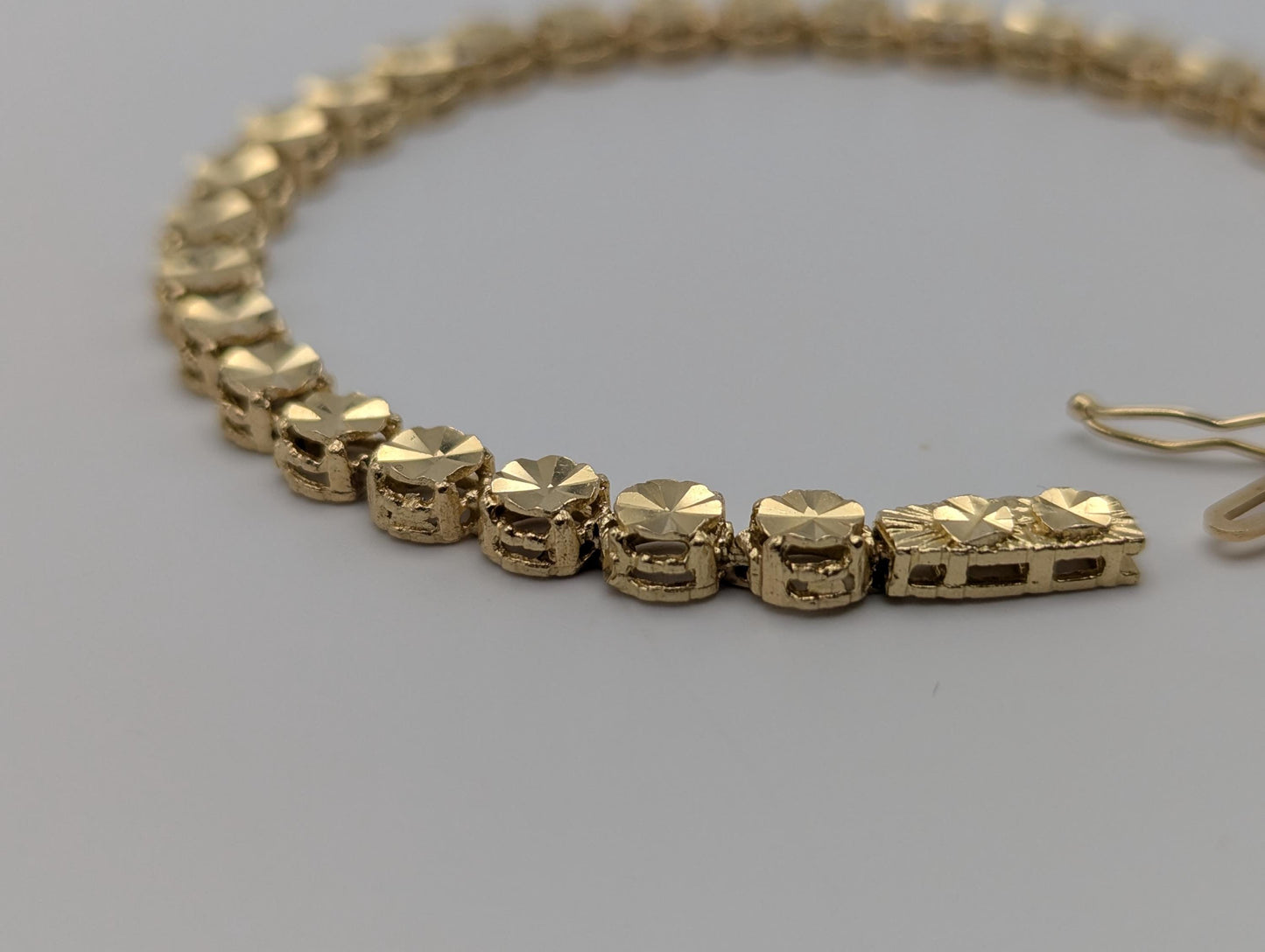 14k Yellow Gold HEAVY 10gr Link 8" Circular Link Bracelet Speciality Chain Link Bracelet