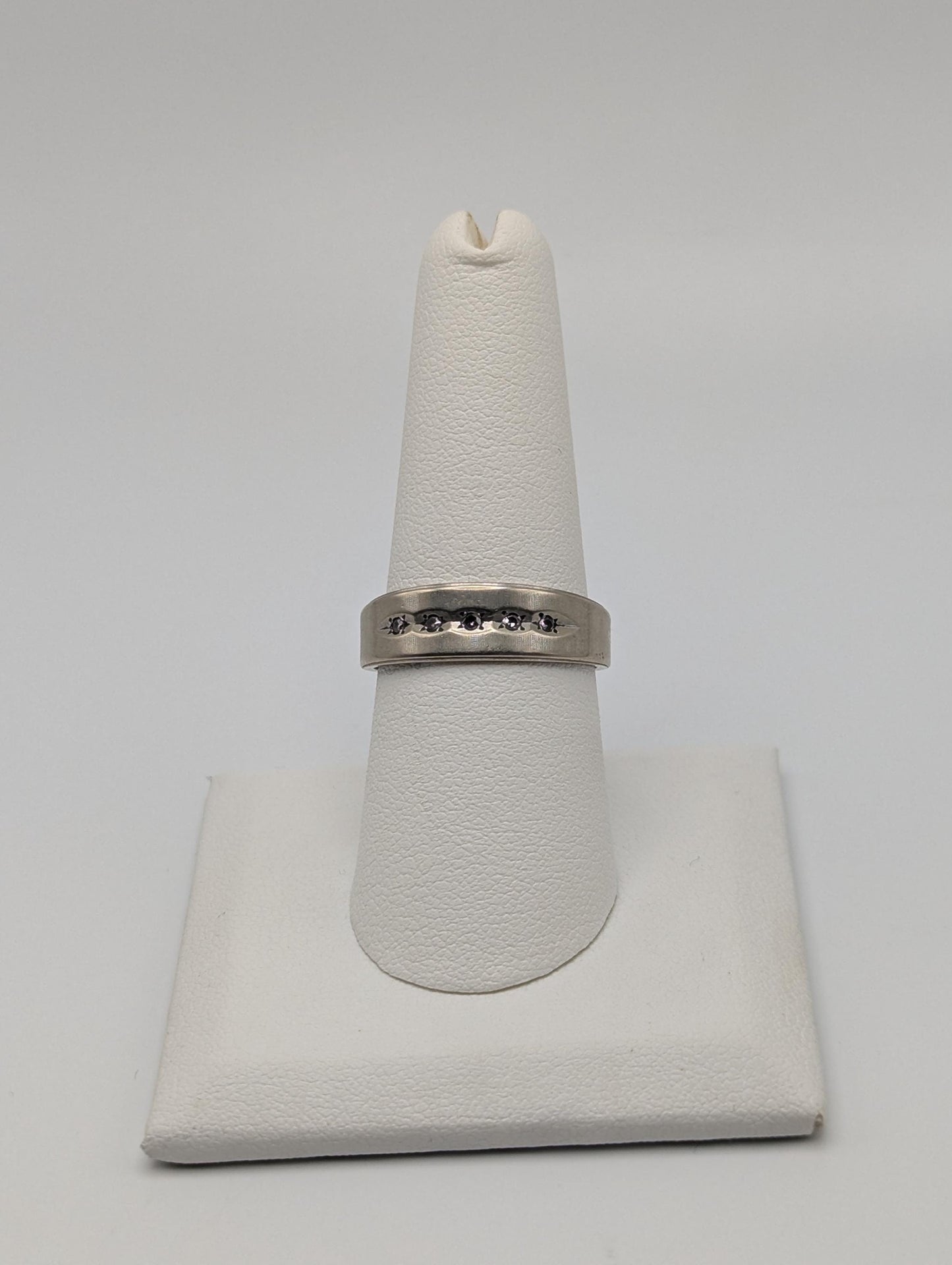 14k White Gold Diamond Mens Channel Set Half Wedding Band Anniversary Ring