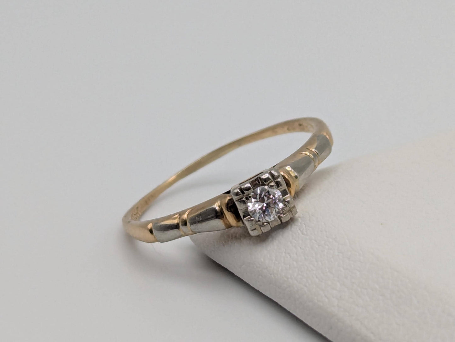 Vintage Art Deco 14k 18K Multi-Gold Diamond Ring Engagement Ring