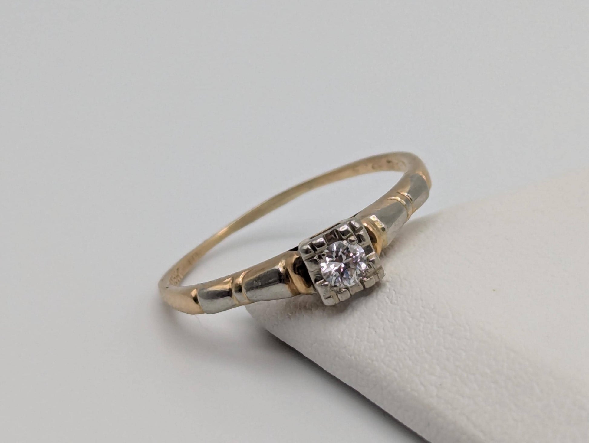 Vintage Art Deco 14k 18K Multi-Gold Diamond Ring Engagement Ring