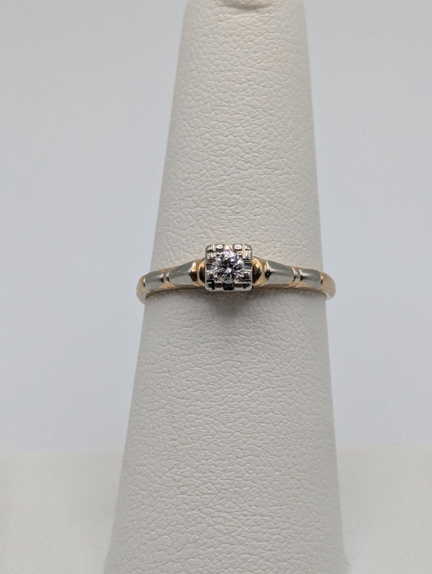 Vintage Art Deco 14k 18K Multi-Gold Diamond Ring Engagement Ring