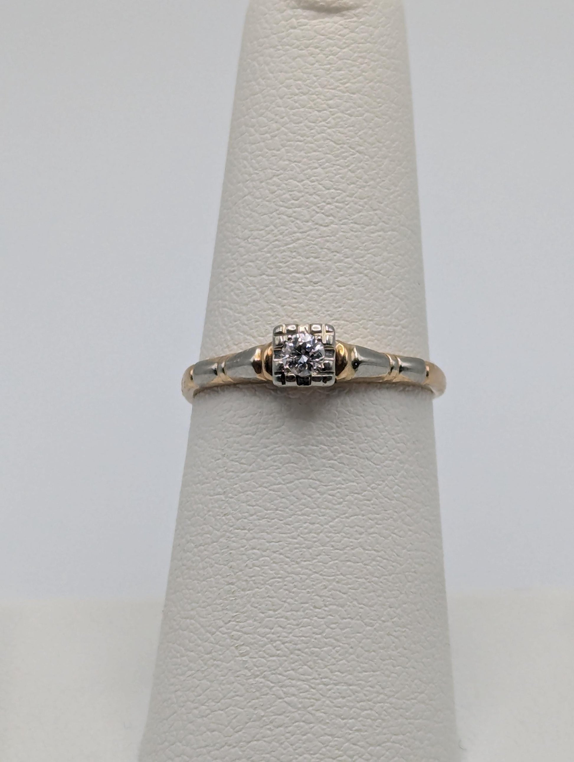 Vintage Art Deco 14k 18K Multi-Gold Diamond Ring Engagement Ring