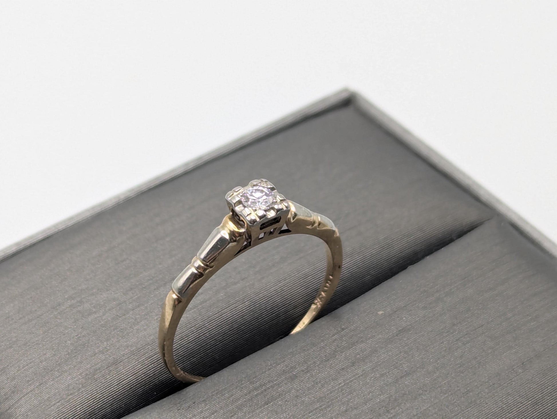 Vintage Art Deco 14k 18K Multi-Gold Diamond Ring Engagement Ring