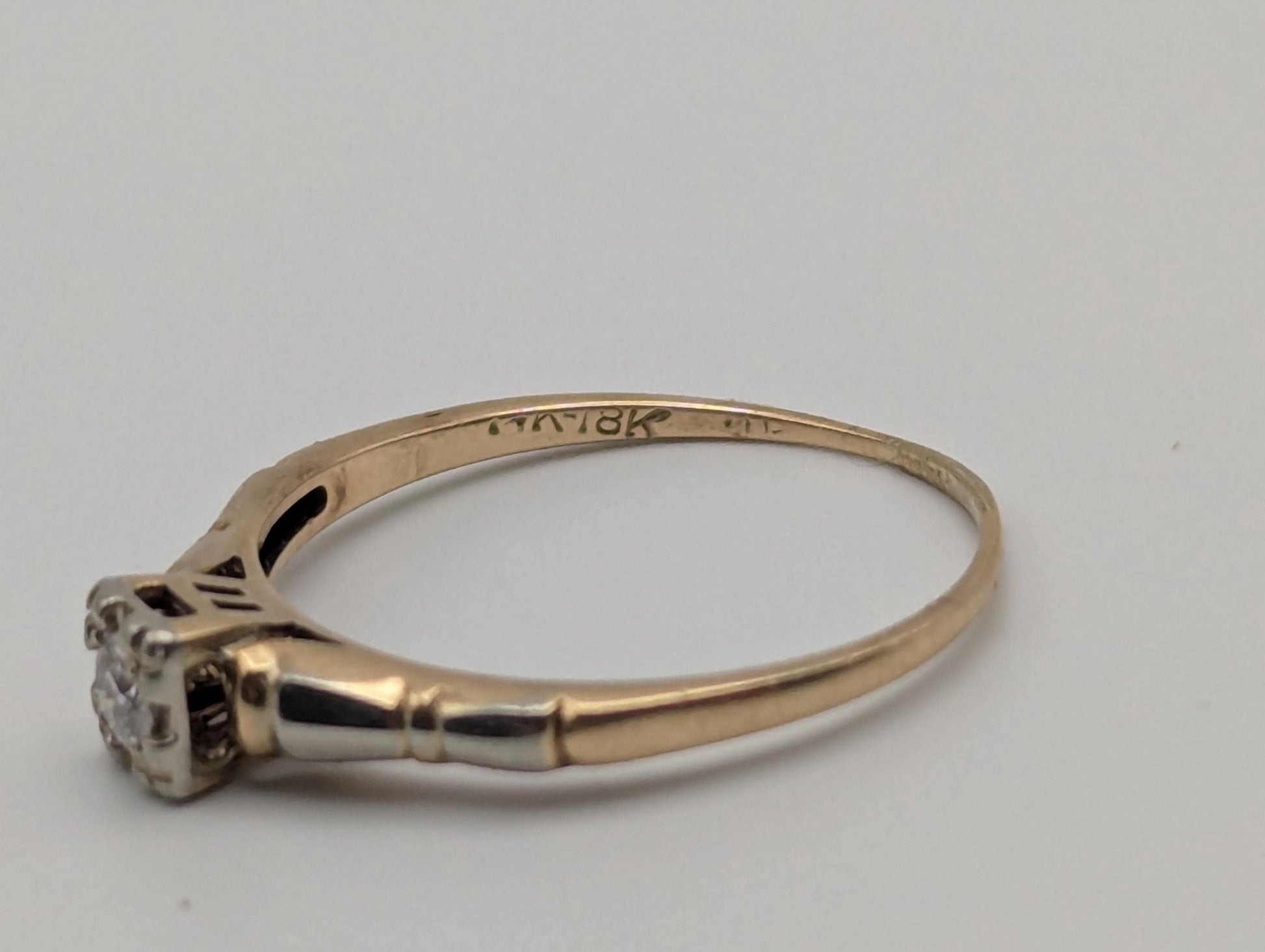 Vintage Art Deco 14k 18K Multi-Gold Diamond Ring Engagement Ring