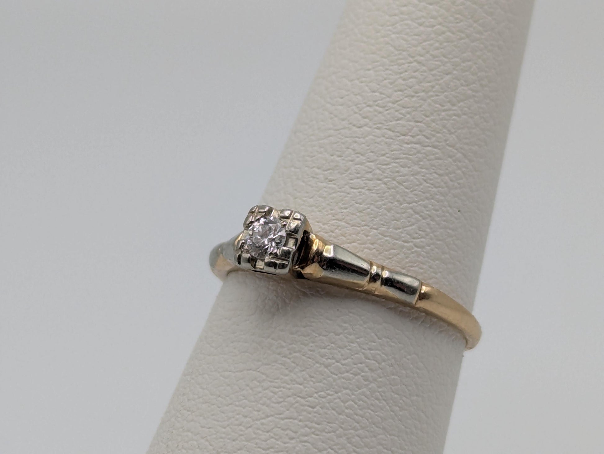 Vintage Art Deco 14k 18K Multi-Gold Diamond Ring Engagement Ring