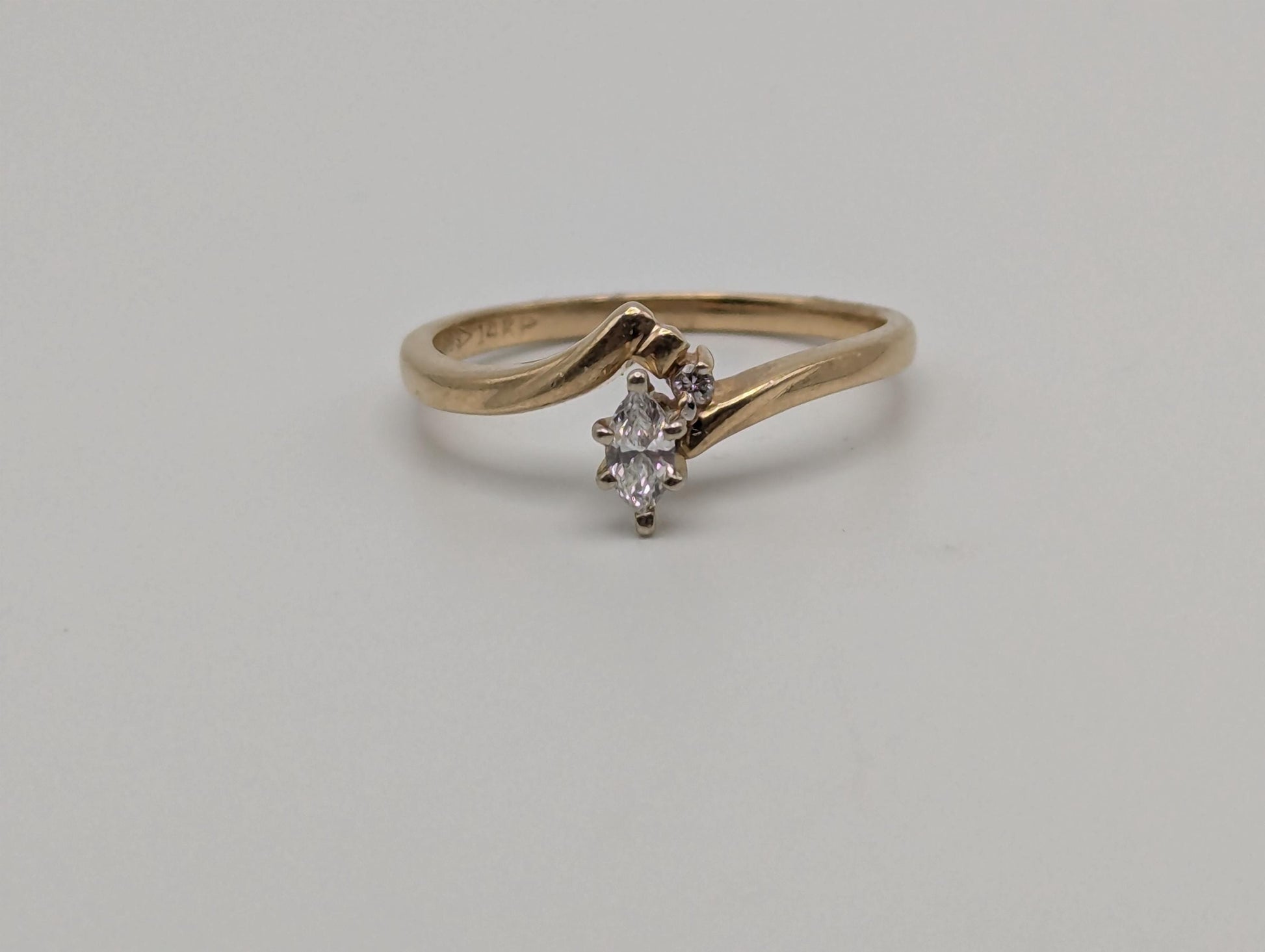 14k Vintage Yellow Gold Diamond Engagement Ring Promis Ring