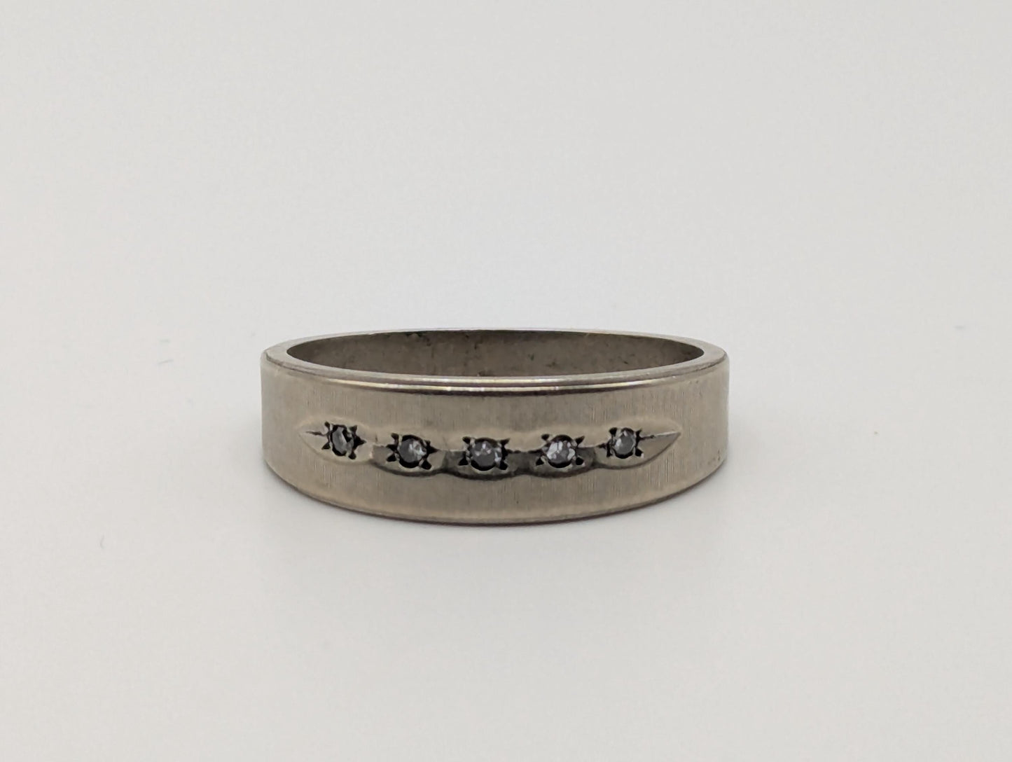 14k White Gold Diamond Mens Channel Set Half Wedding Band Anniversary Ring