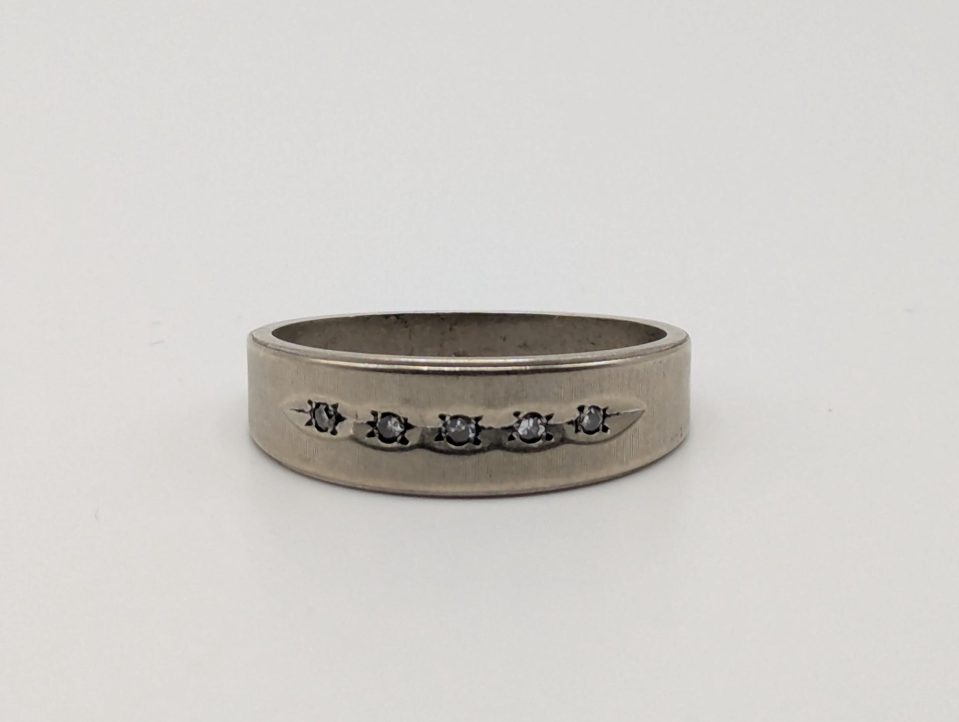 14k White Gold Diamond Mens Channel Set Half Wedding Band Anniversary Ring