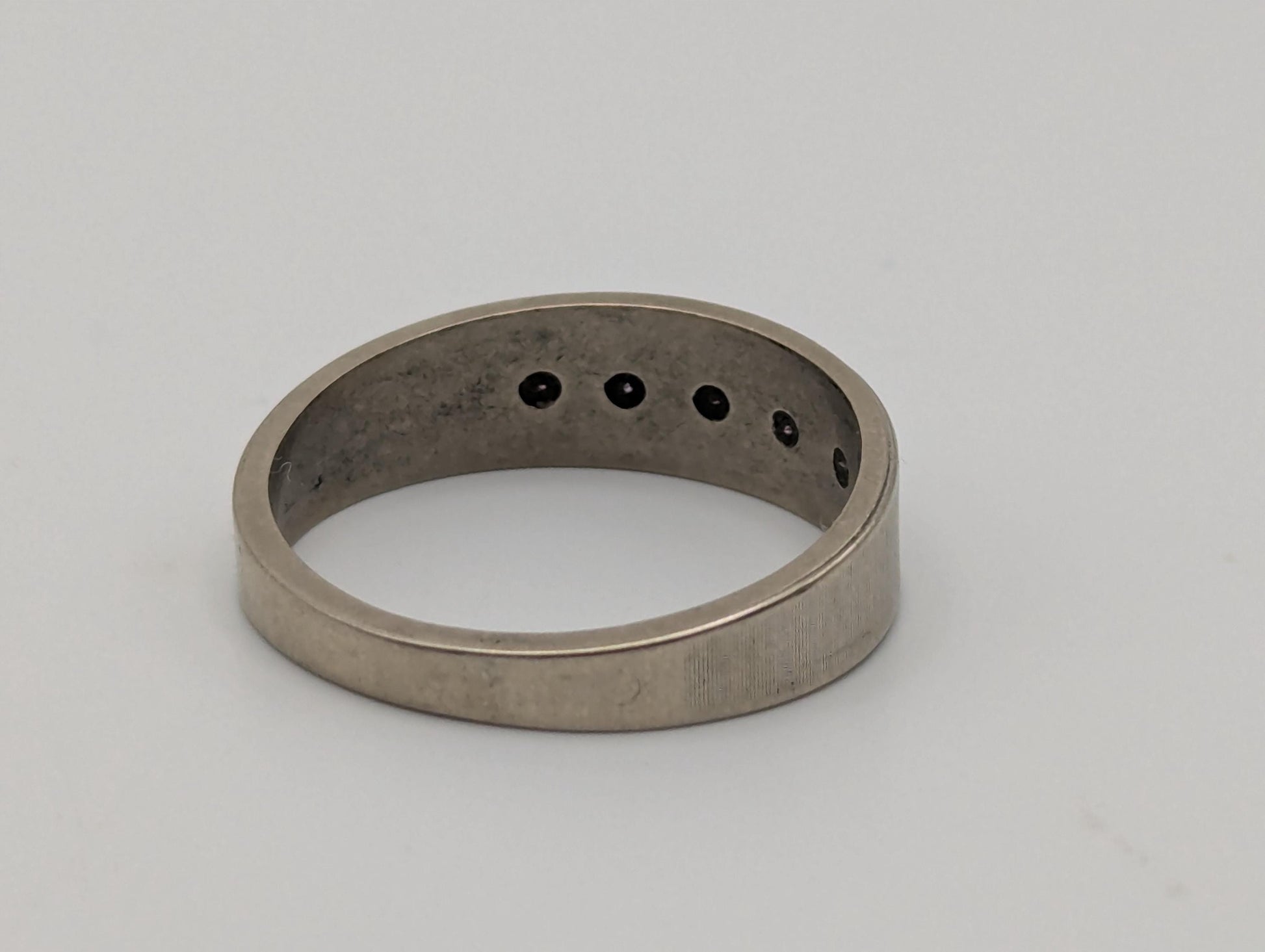 14k White Gold Diamond Mens Channel Set Half Wedding Band Anniversary Ring