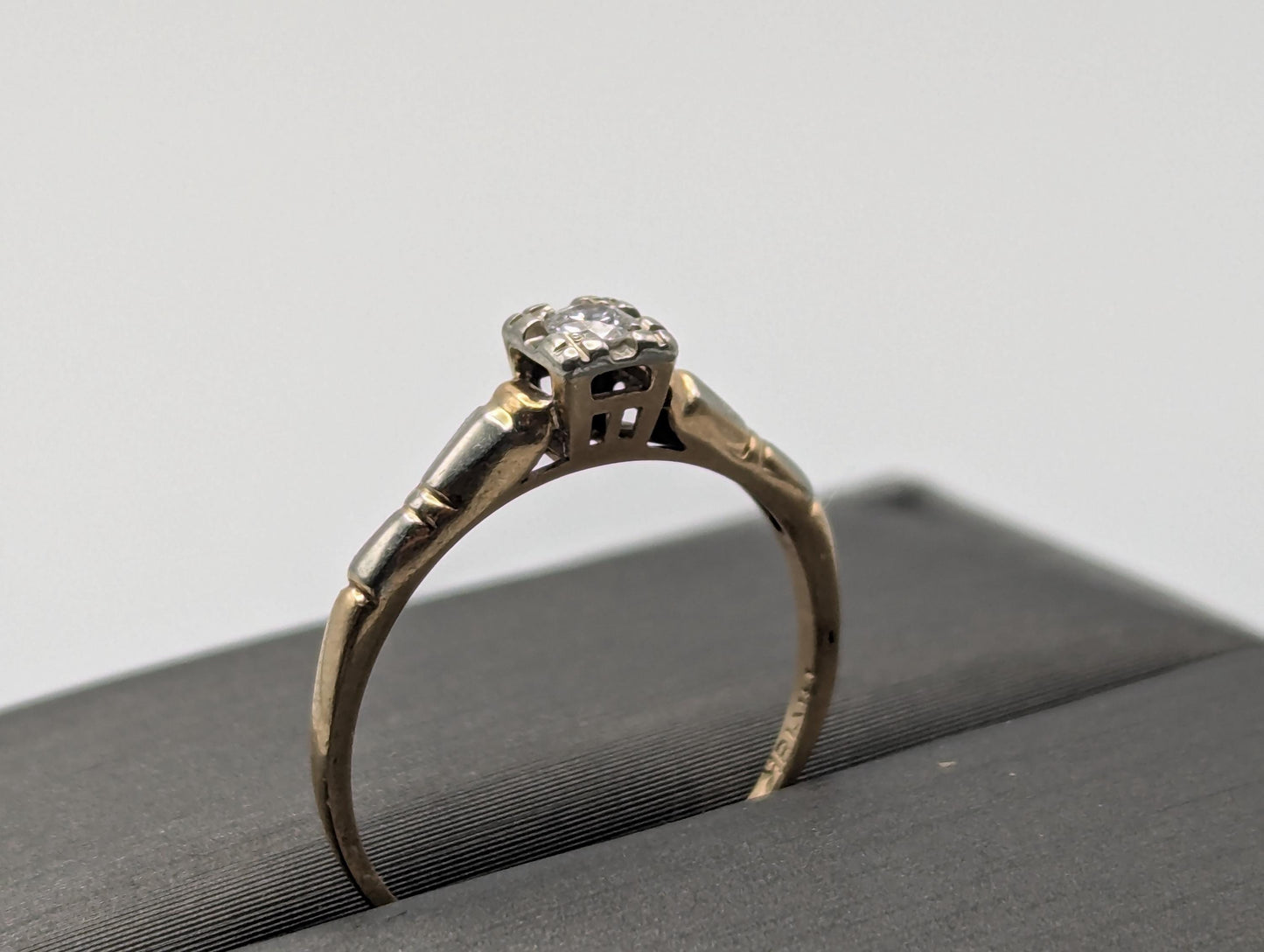 Vintage Art Deco 14k 18K Multi-Gold Diamond Ring Engagement Ring