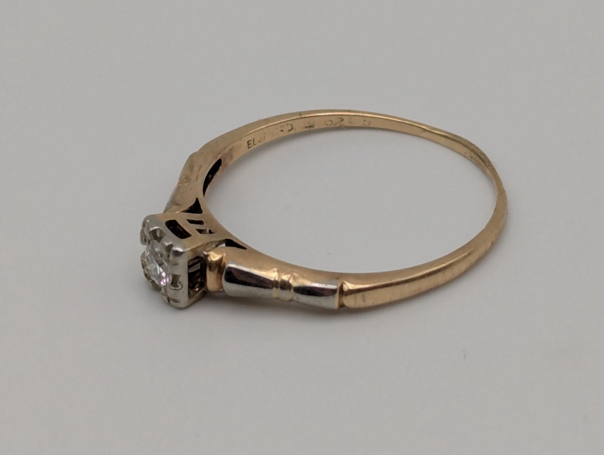 Vintage Art Deco 14k 18K Multi-Gold Diamond Ring Engagement Ring