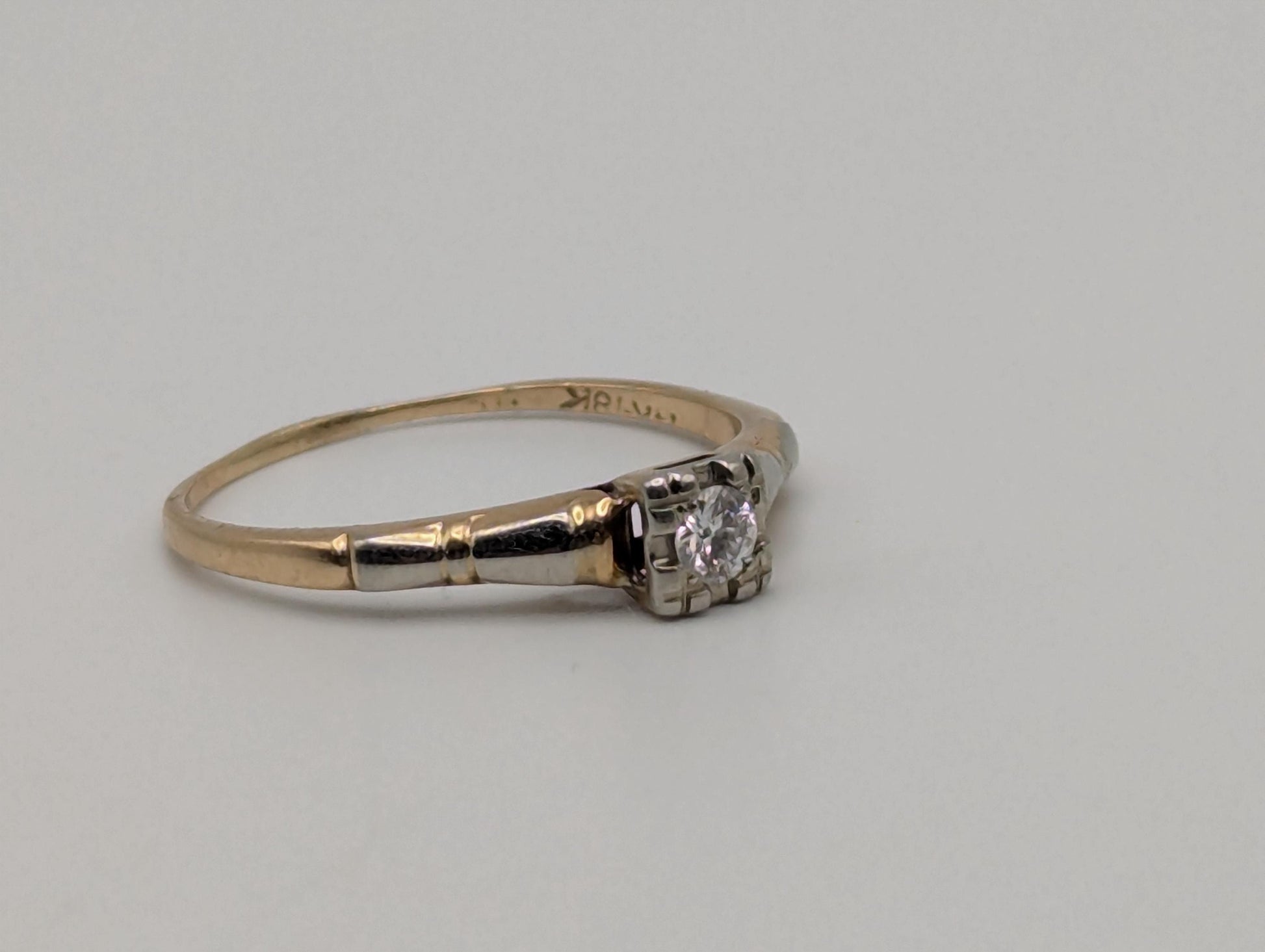 Vintage Art Deco 14k 18K Multi-Gold Diamond Ring Engagement Ring