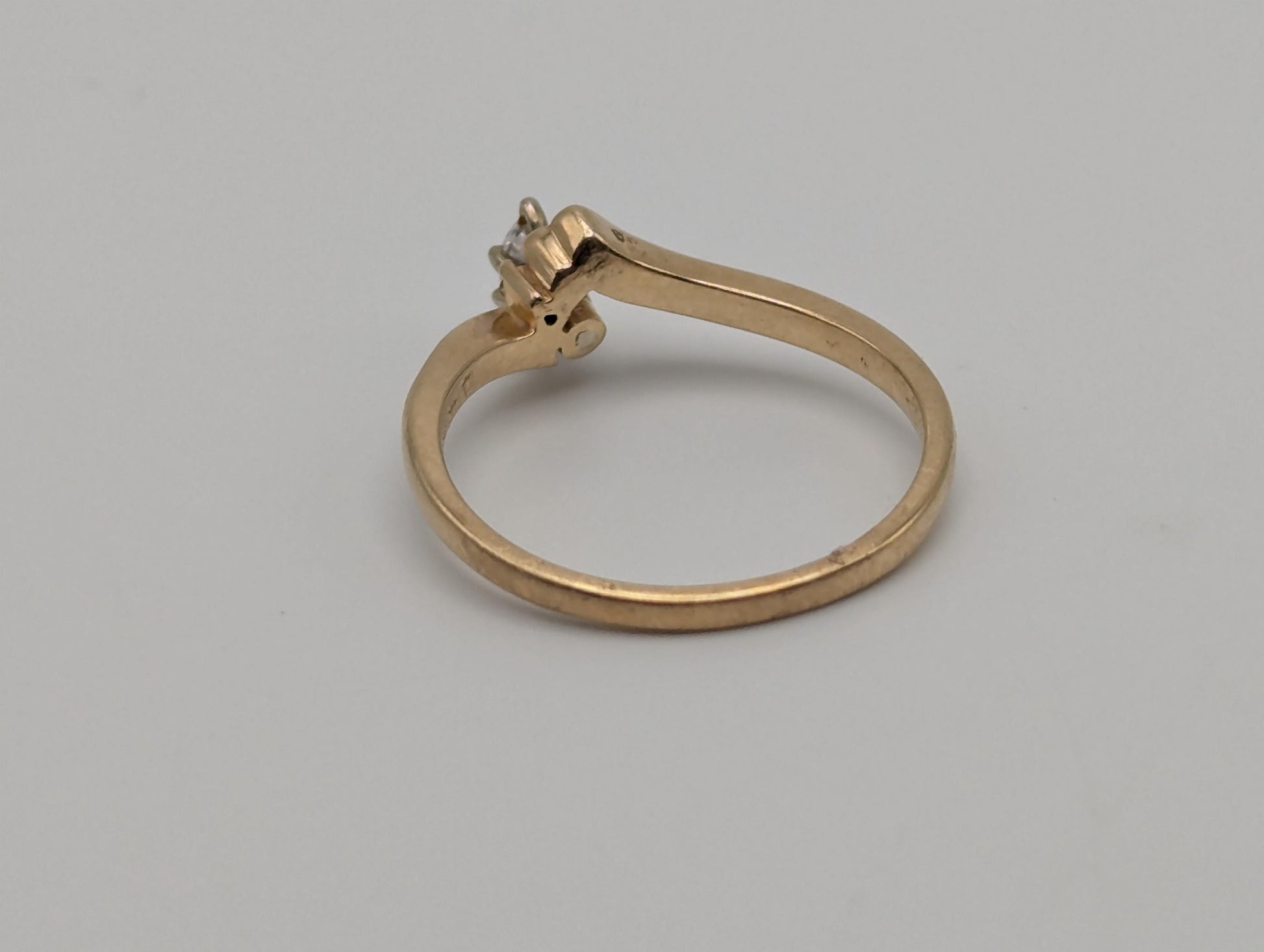 14k Vintage Yellow Gold Diamond Engagement Ring Promis Ring