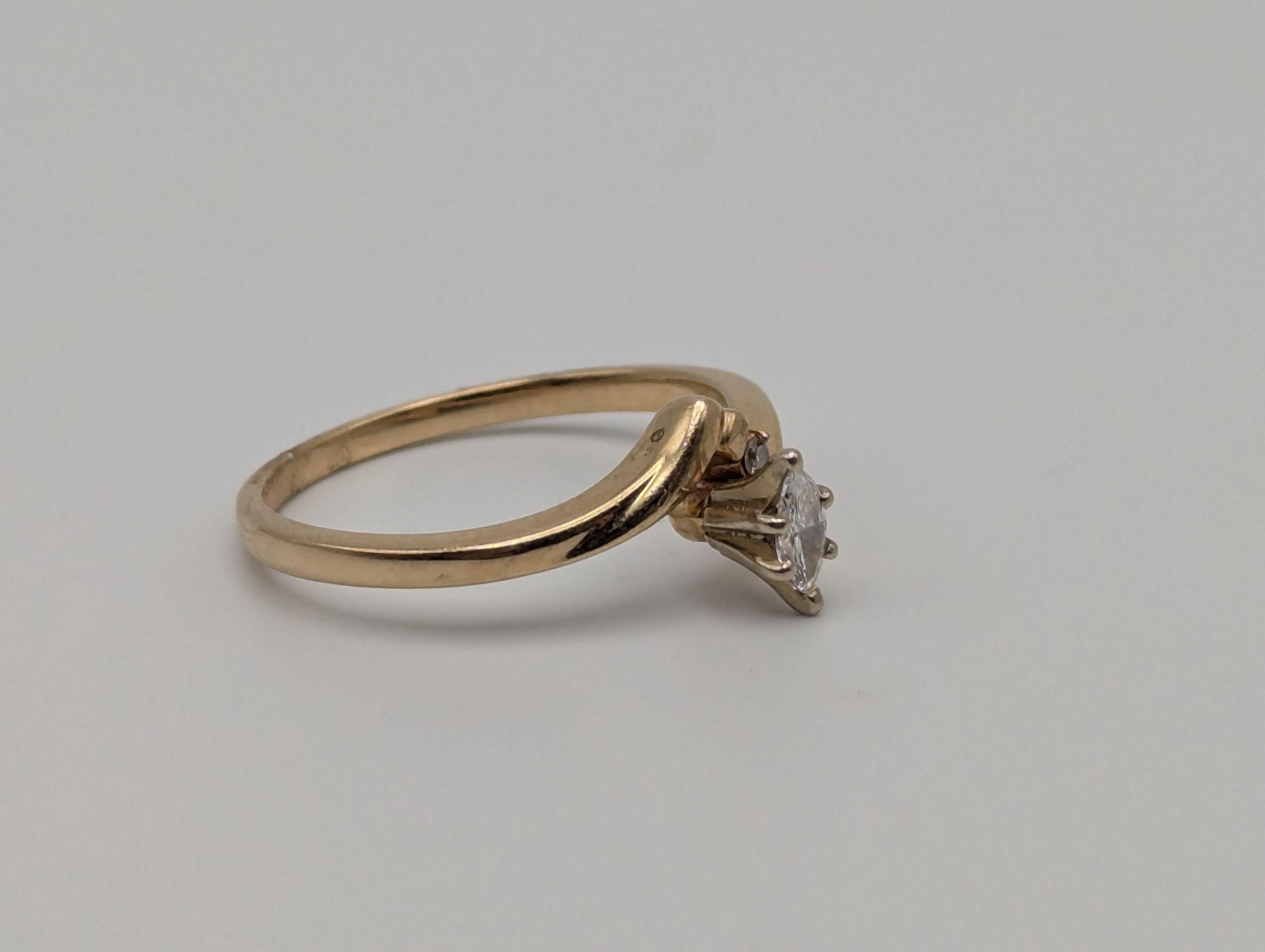 14k Vintage Yellow Gold Diamond Engagement Ring Promis Ring