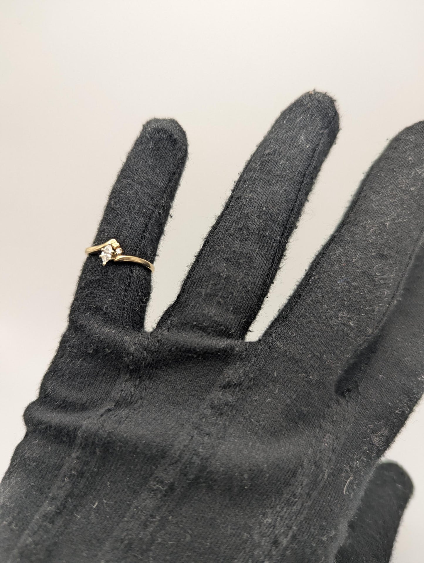 14k Vintage Yellow Gold Diamond Engagement Ring Promis Ring