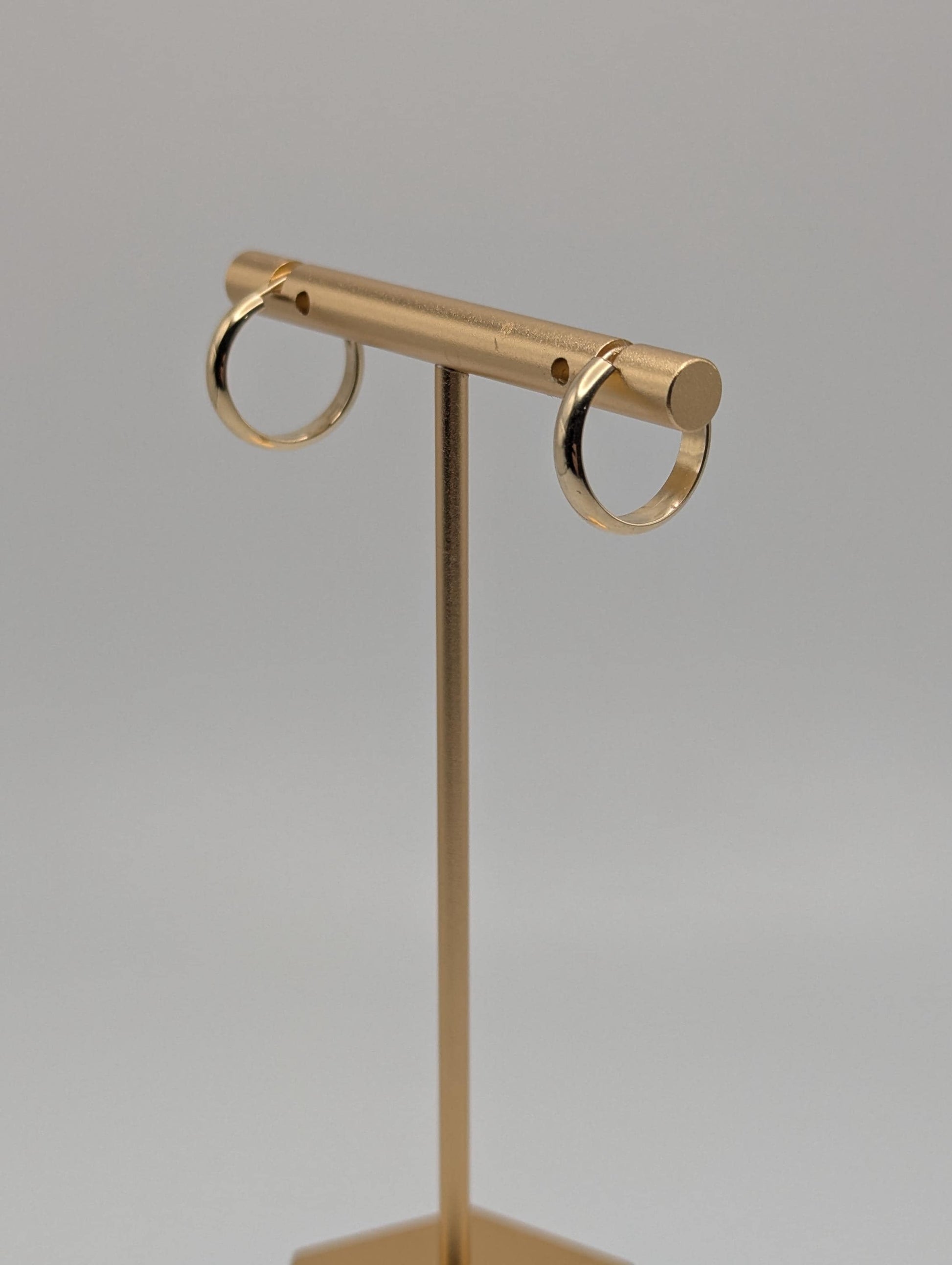 14k Yellow Gold Small Hoop Round Earrings Dainty Gold Hoops Hinged