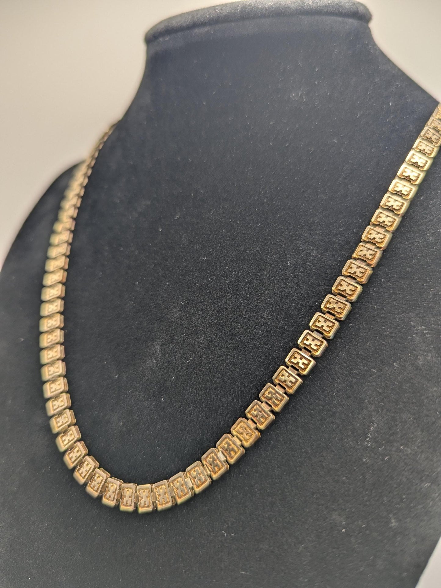 European 9k Antique Victorian HEAVY 15 grams Gold Link Book Chain Necklace 18"