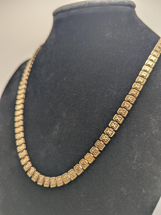 European 9k Antique Victorian HEAVY 15 grams Gold Link Book Chain Necklace 18"