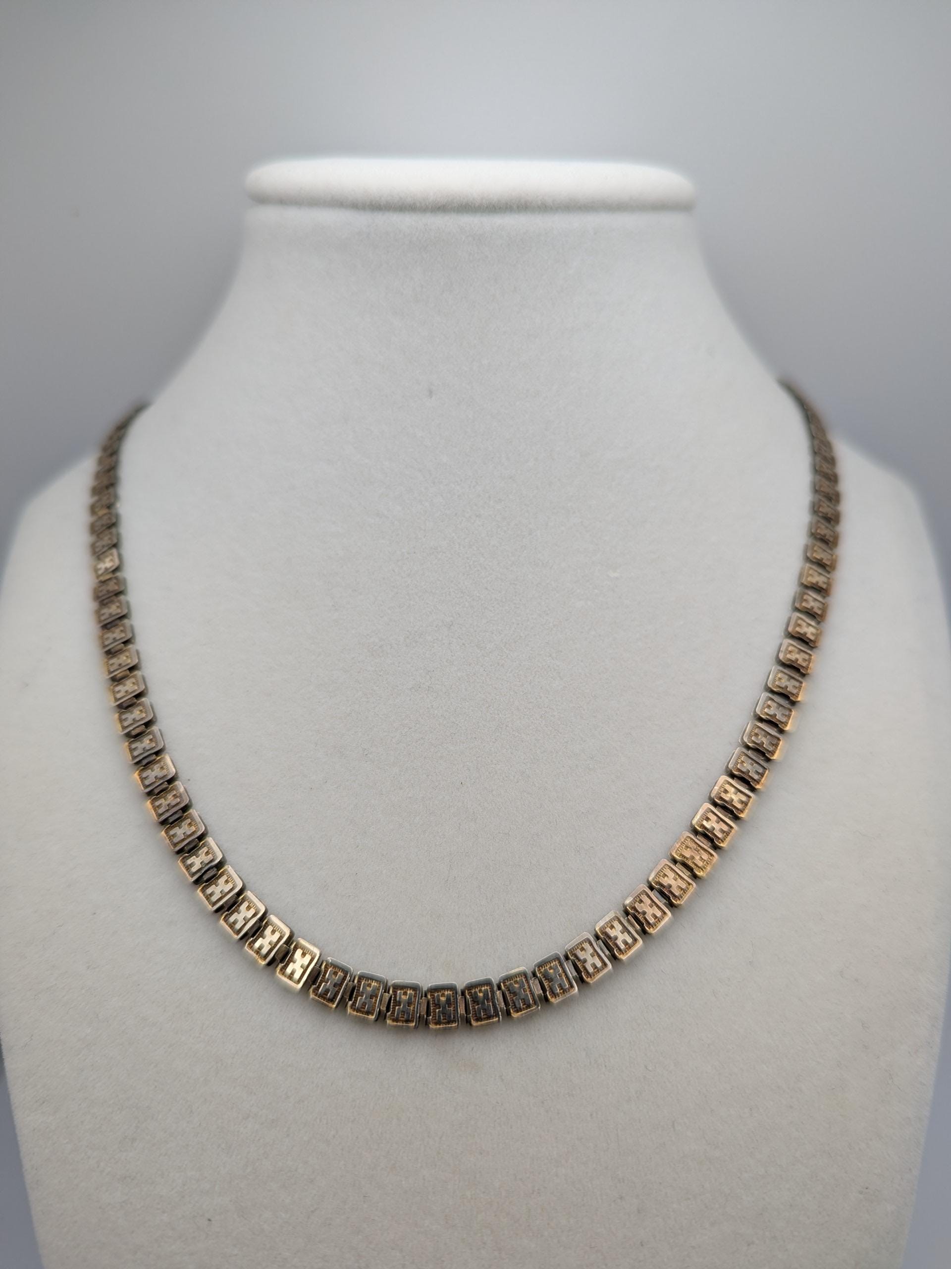 European 9k Antique Victorian HEAVY 15 grams Gold Link Book Chain Necklace 18"