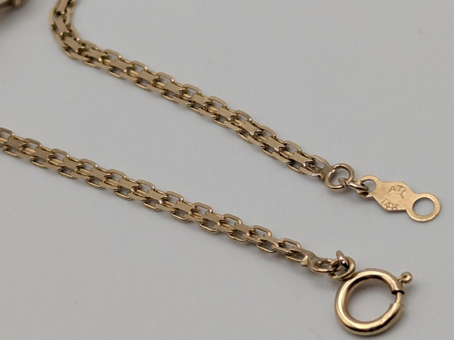 14k Yellow Gold 2 mm Opal Stone Speciality 7" Bracelet Chain Dainty Layering Bracelet