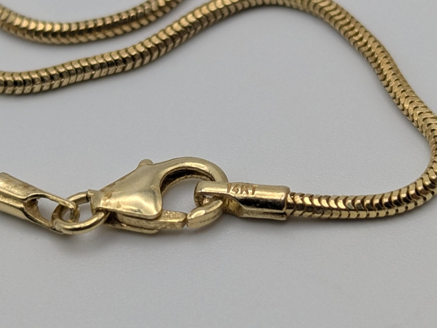 14k Yellow Gold 1.3mm Snake Chain Italian Classic Gold Necklace 24"