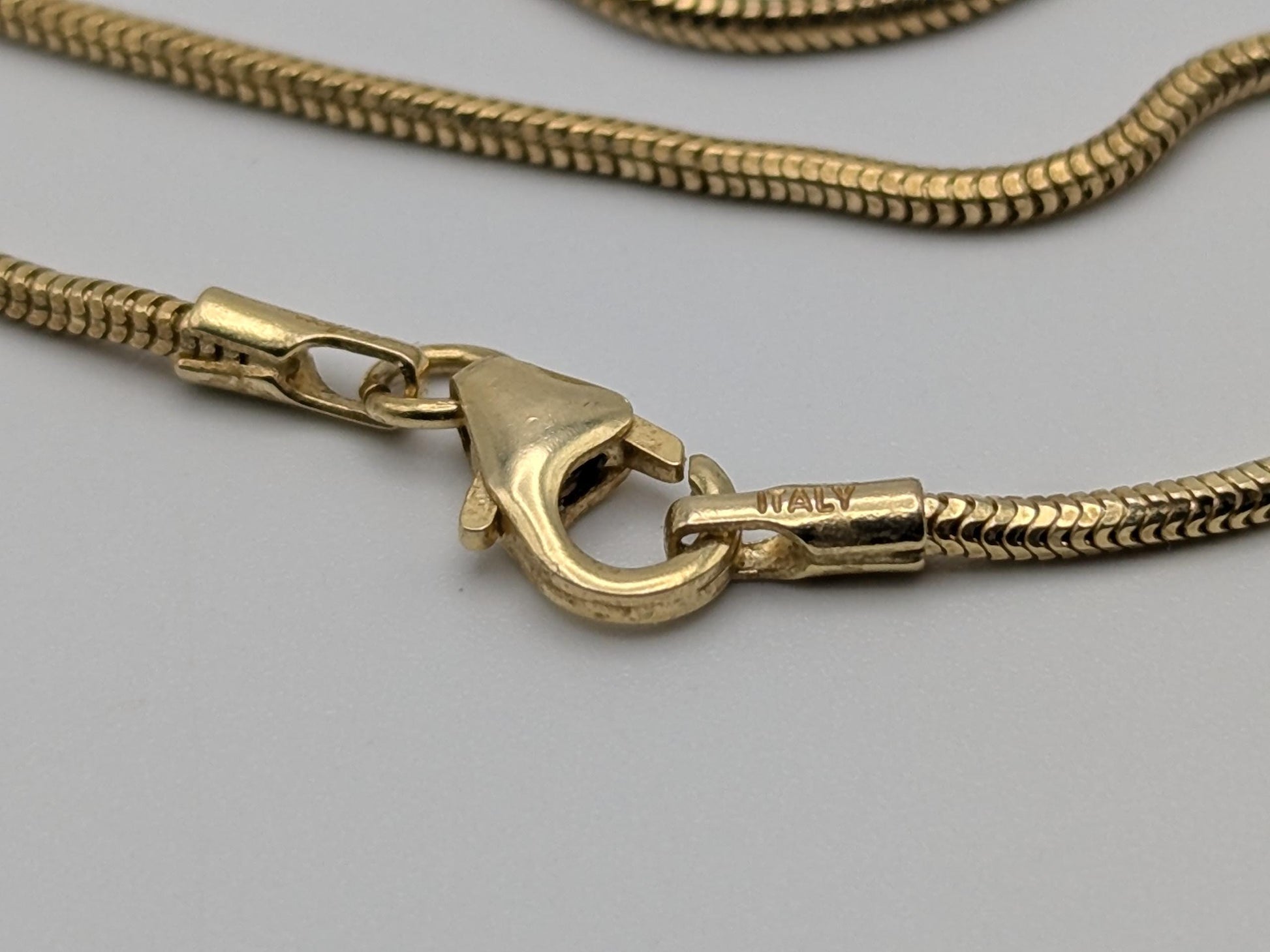 14k Yellow Gold 1.3mm Snake Chain Italian Classic Gold Necklace 24"