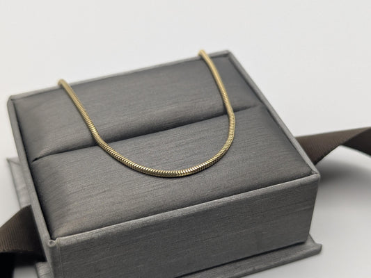 14k Yellow Gold 1.3mm Snake Chain Italian Classic Gold Necklace 24"