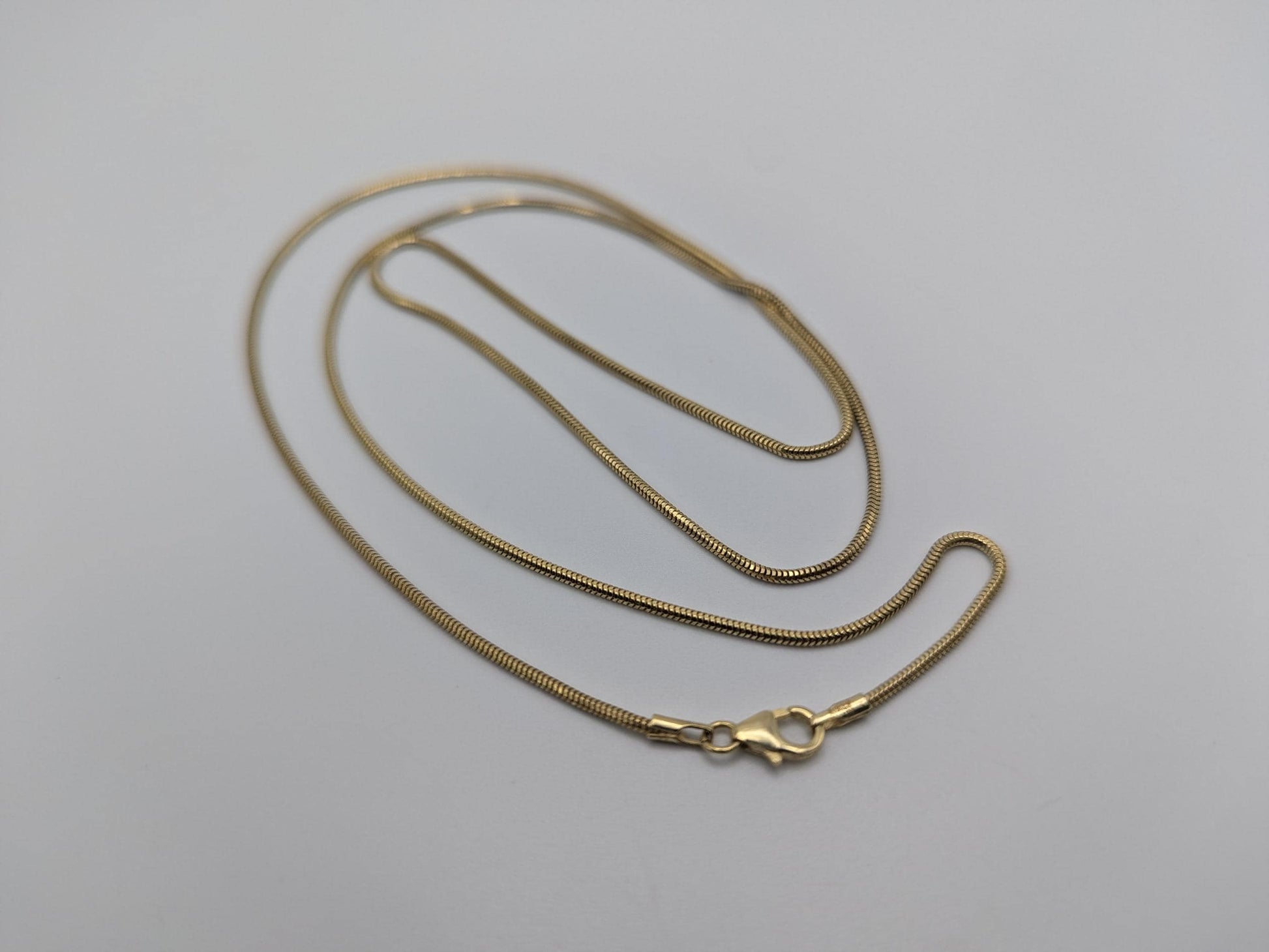14k Yellow Gold 1.3mm Snake Chain Italian Classic Gold Necklace 24"