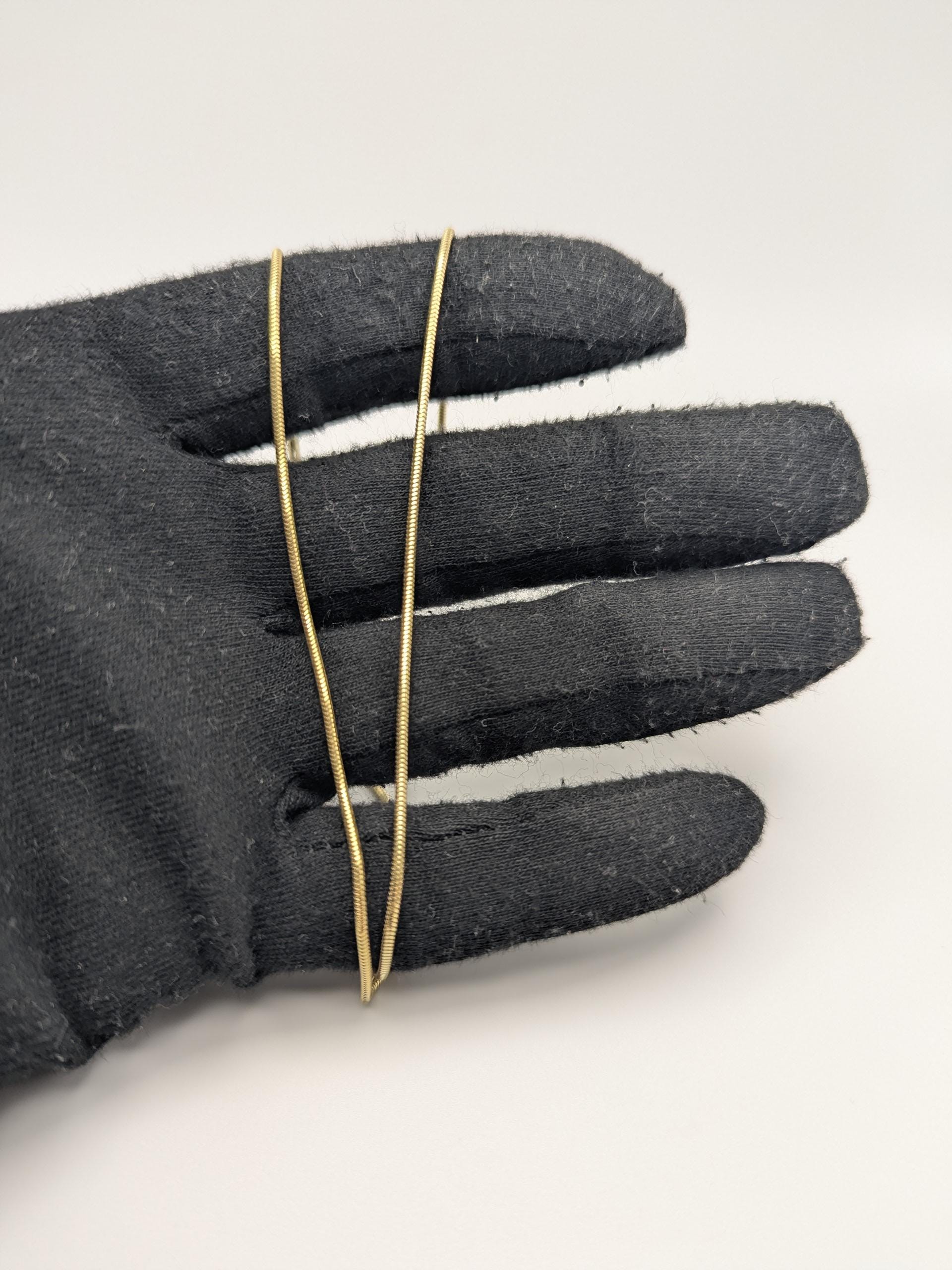 14k Yellow Gold 1.3mm Snake Chain Italian Classic Gold Necklace 24"