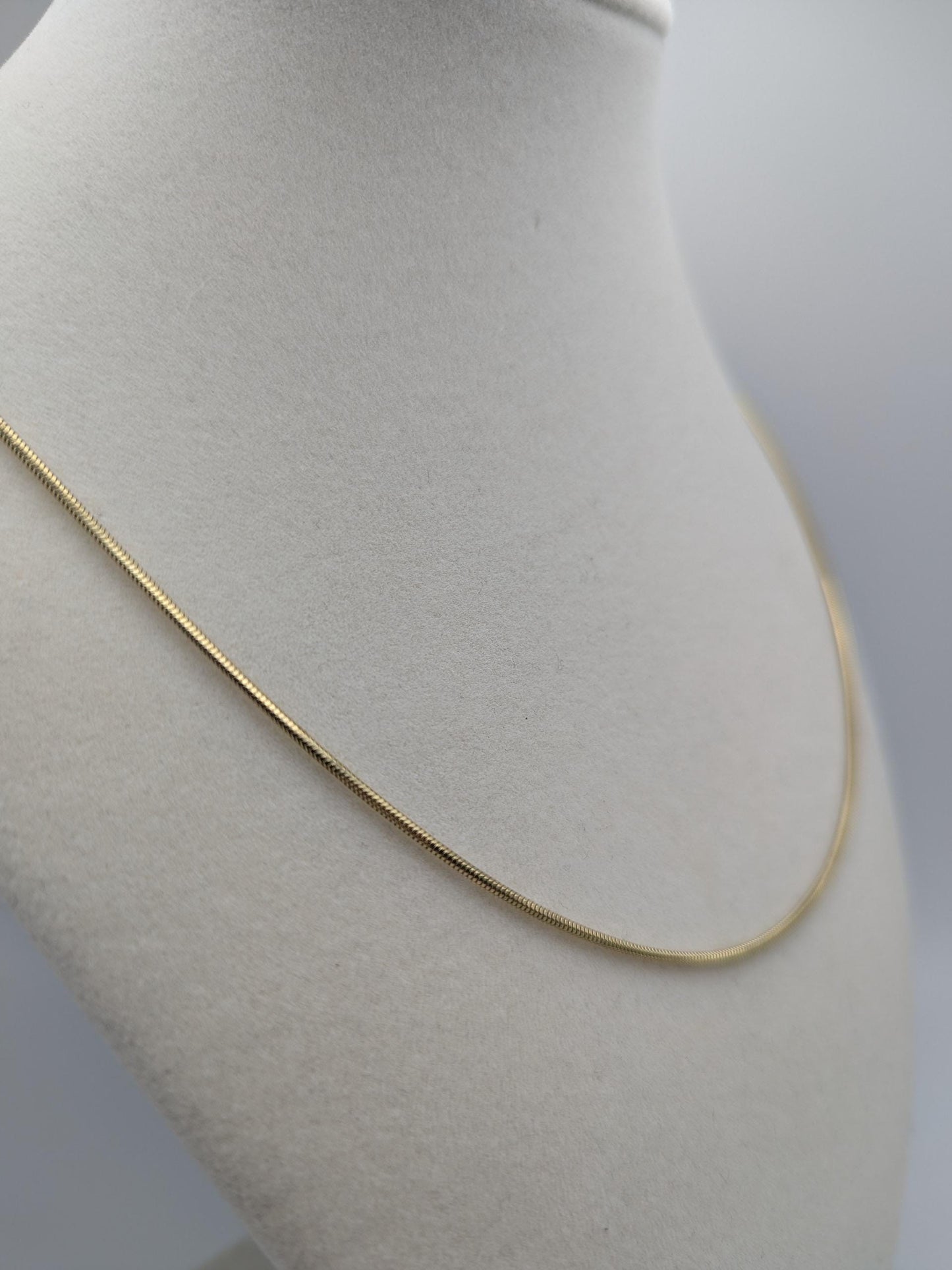 14k Yellow Gold 1.3mm Snake Chain Italian Classic Gold Necklace 24"