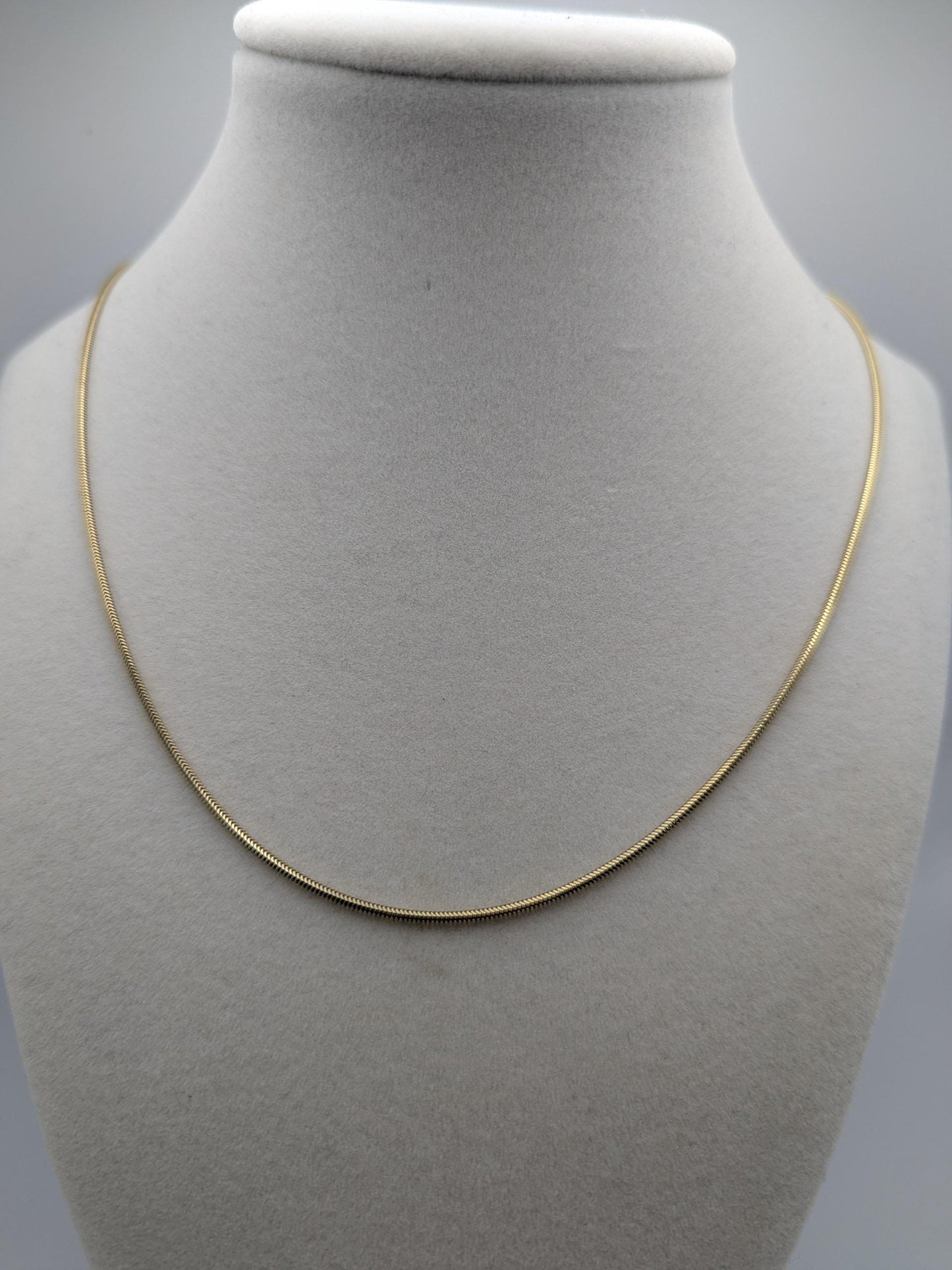 14k Yellow Gold 1.3mm Snake Chain Italian Classic Gold Necklace 24"