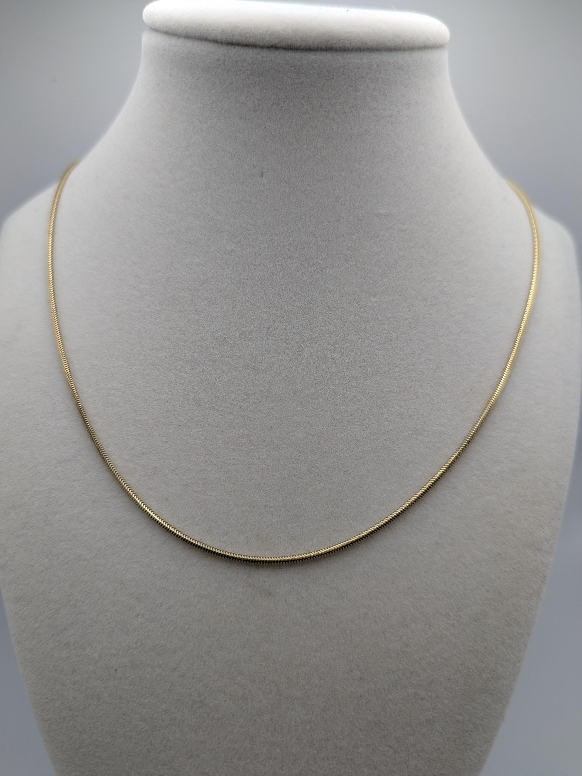 14k Yellow Gold 1.3mm Snake Chain Italian Classic Gold Necklace 24"
