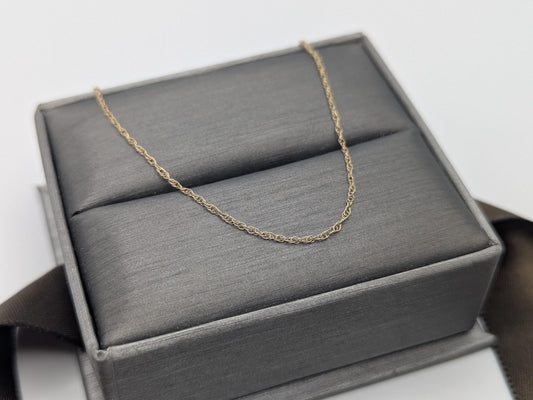 14k Yellow Gold Chain Link Necklace. Dainty Layering Gold Chain.