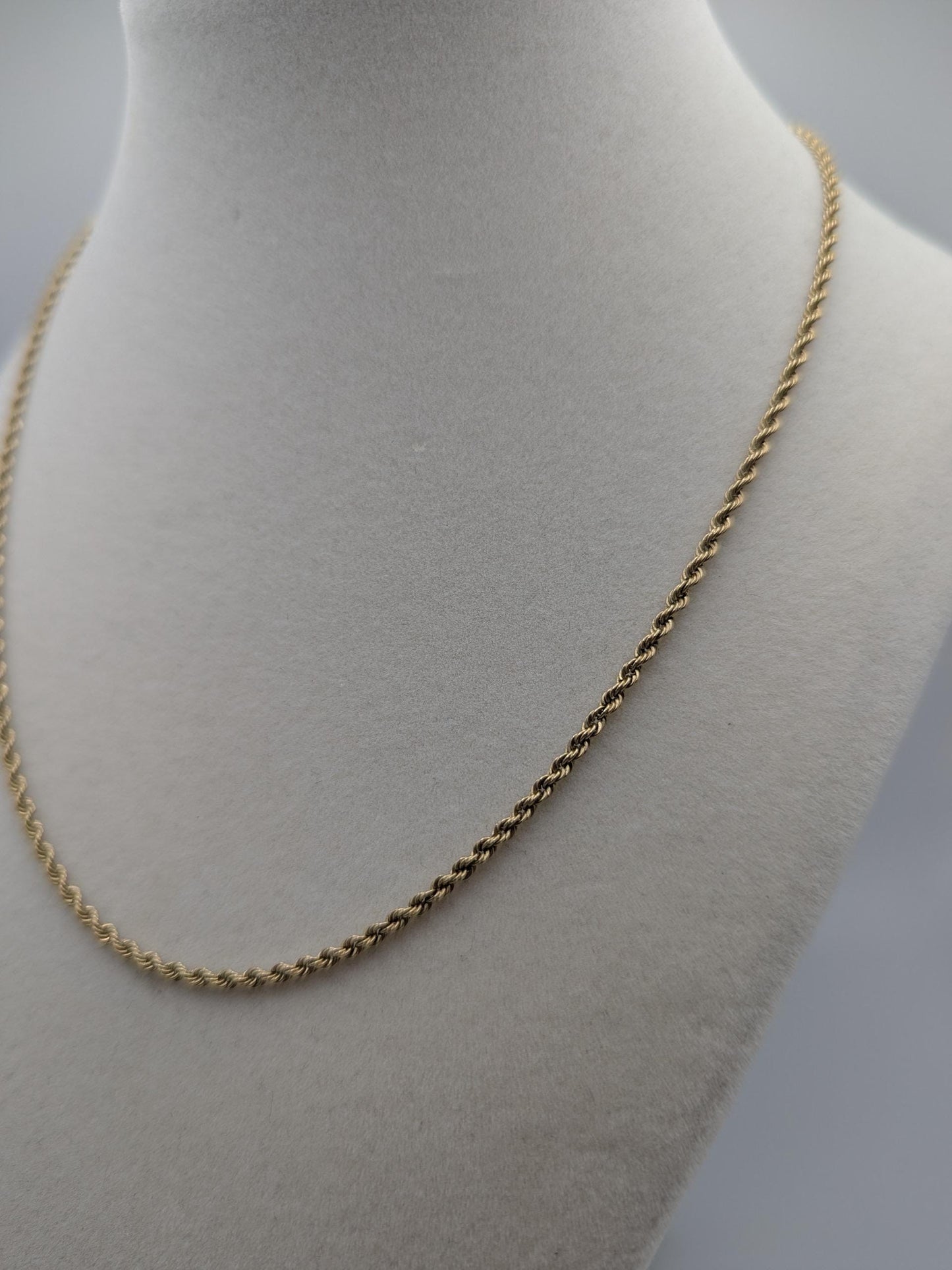 14k Yellow Gold HEAVY 6.4 gr Classic Rope Chain 17" Classic Gold Silk Rope Necklace