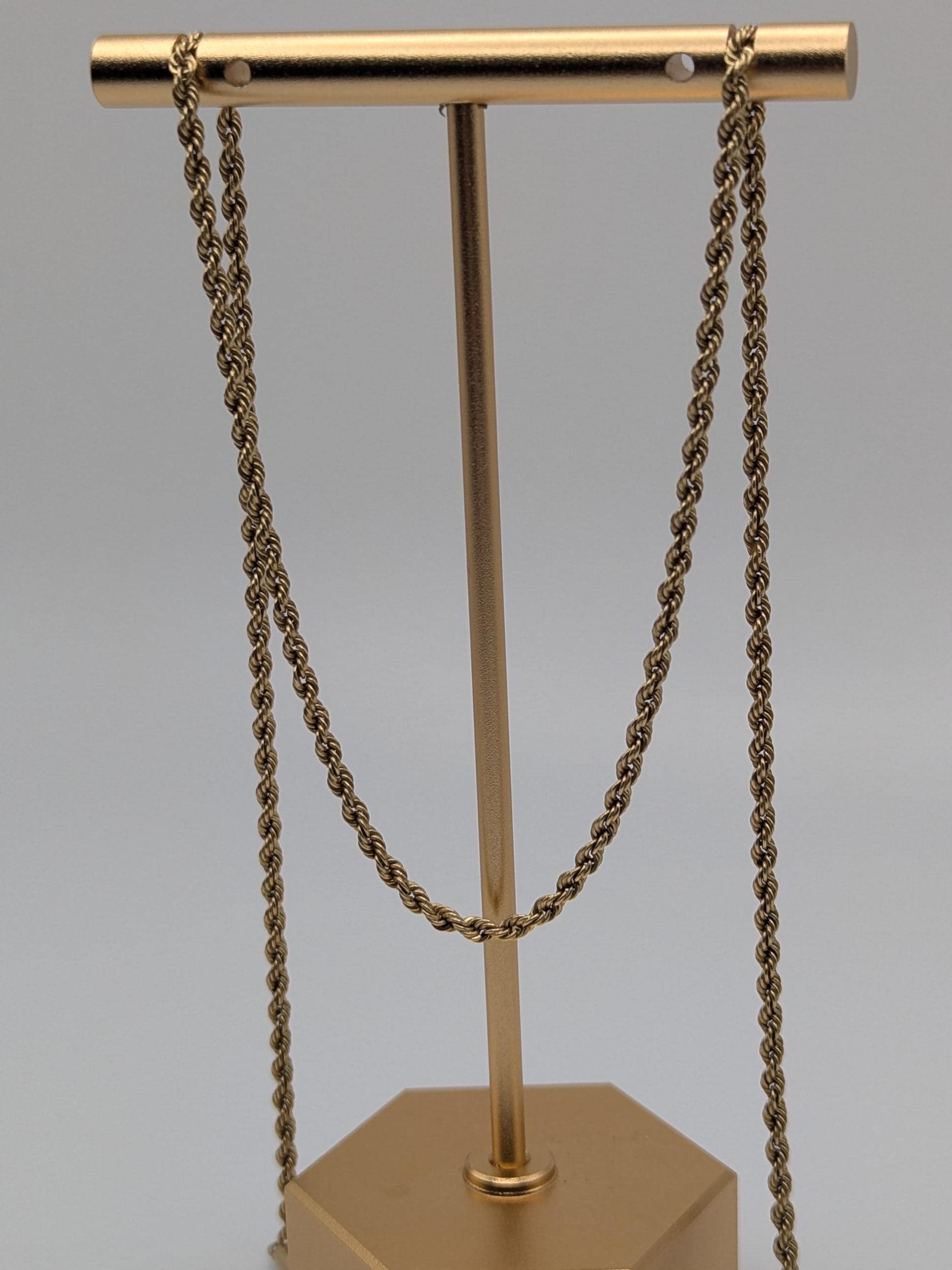 14k Yellow Gold HEAVY 6.4 gr Classic Rope Chain 17" Classic Gold Silk Rope Necklace