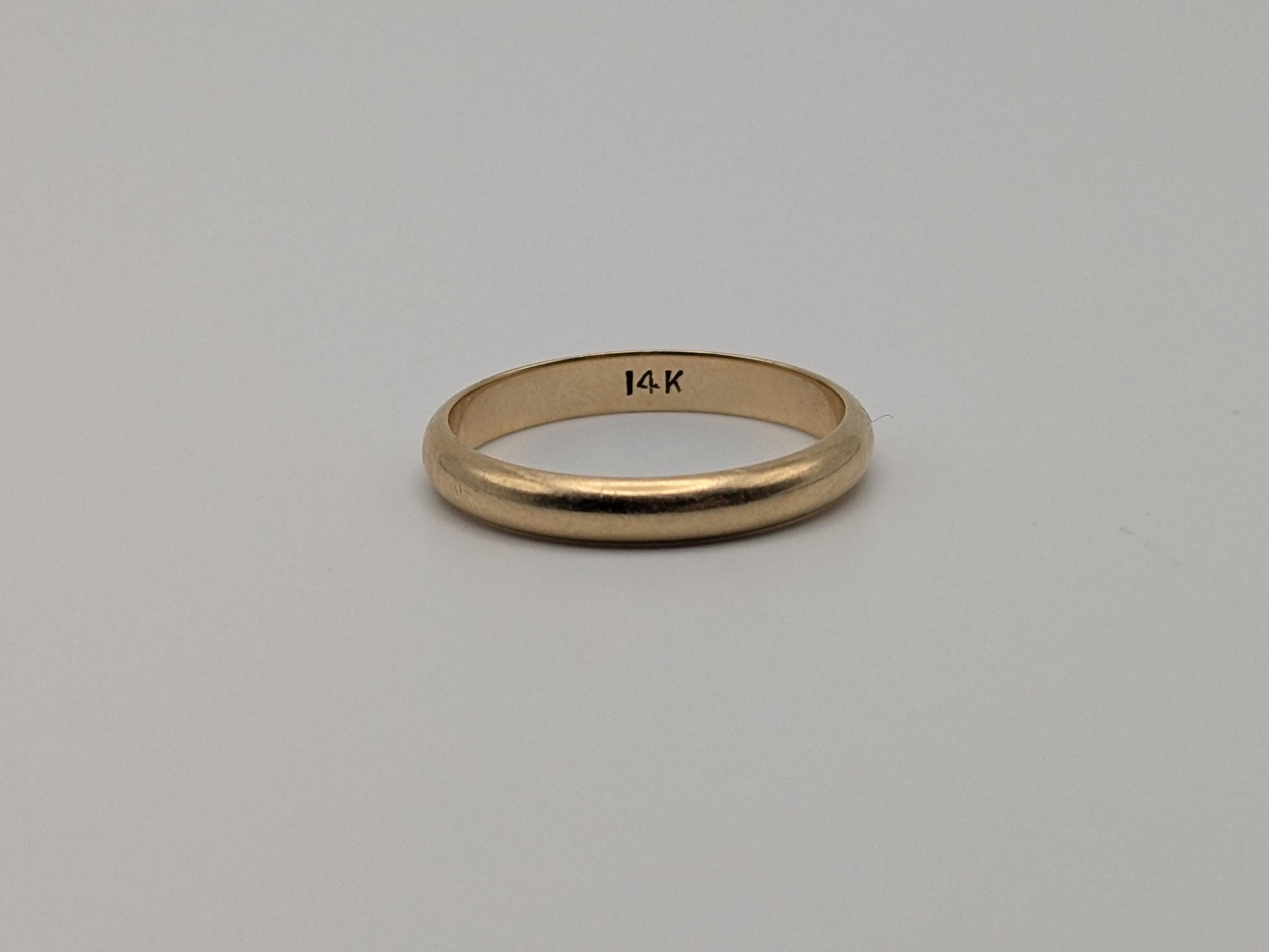 Vintage Wedding Ring 14K Yellow Gold Wedding Band 3.3mm Comfort Fit Ring