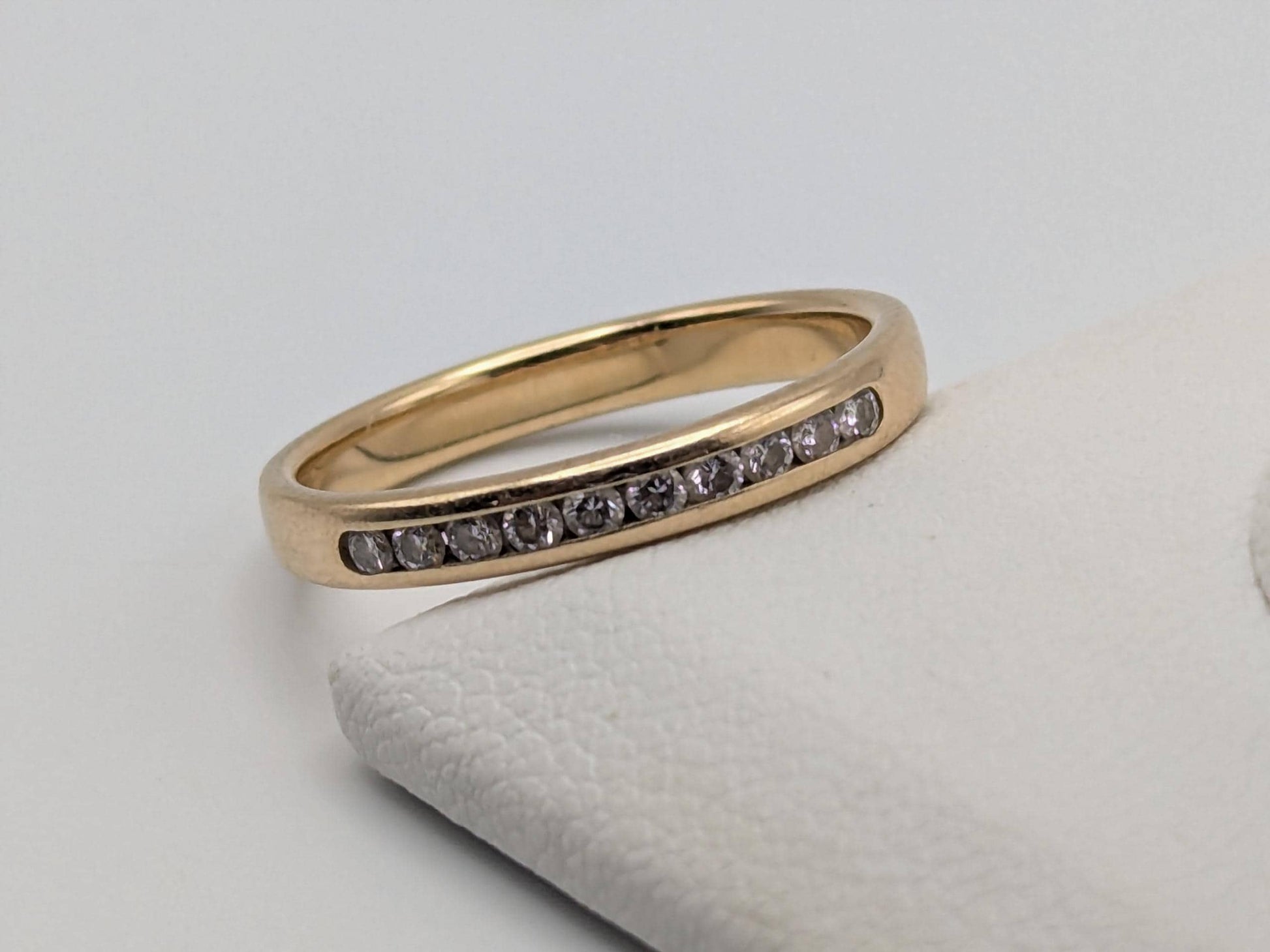 14k Yellow Gold Diamond Eternity Wedding Band Anniversary Half eternity Women band